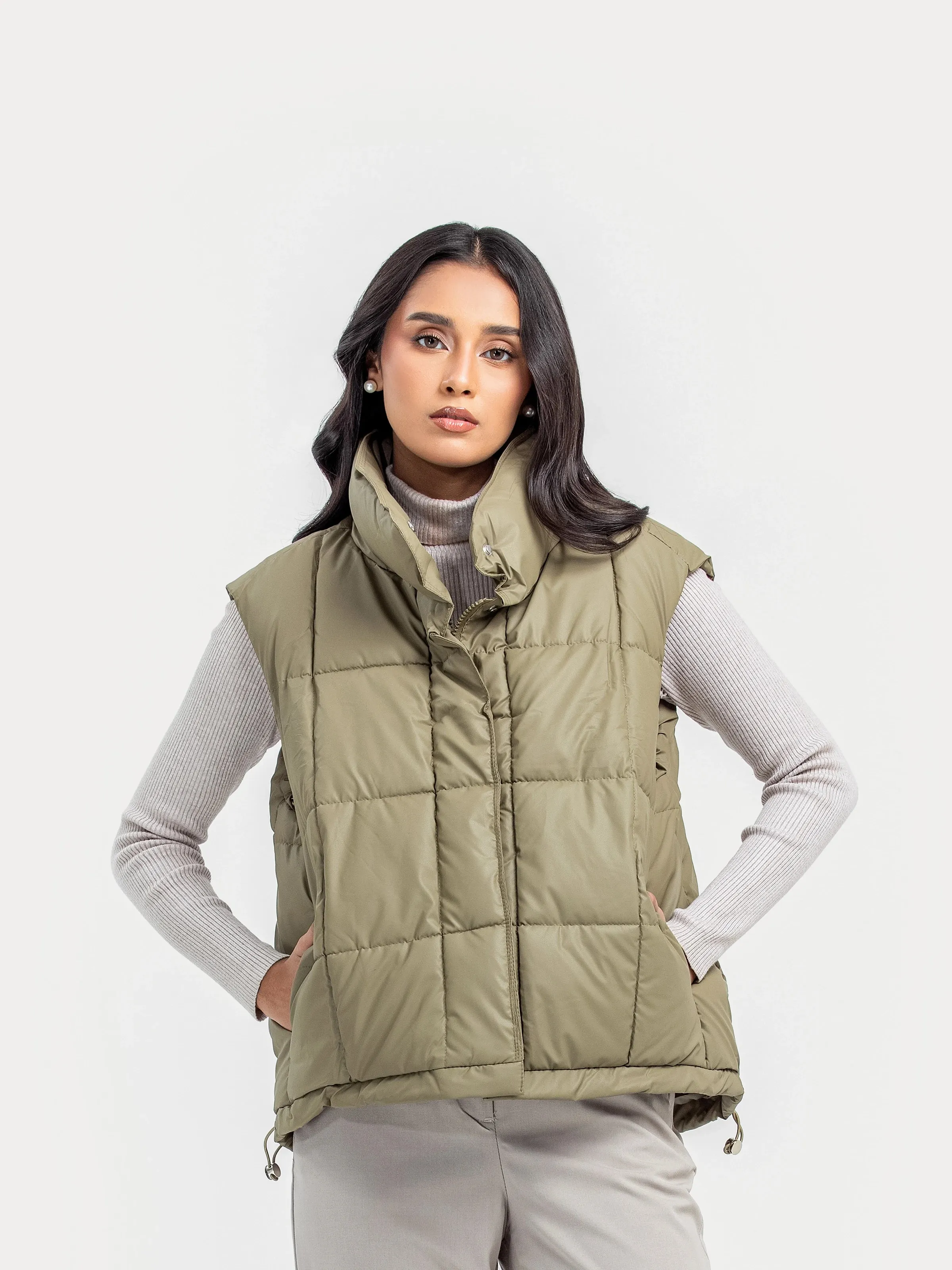 Mock Neck Puffer Gilet - FWTJP24-008