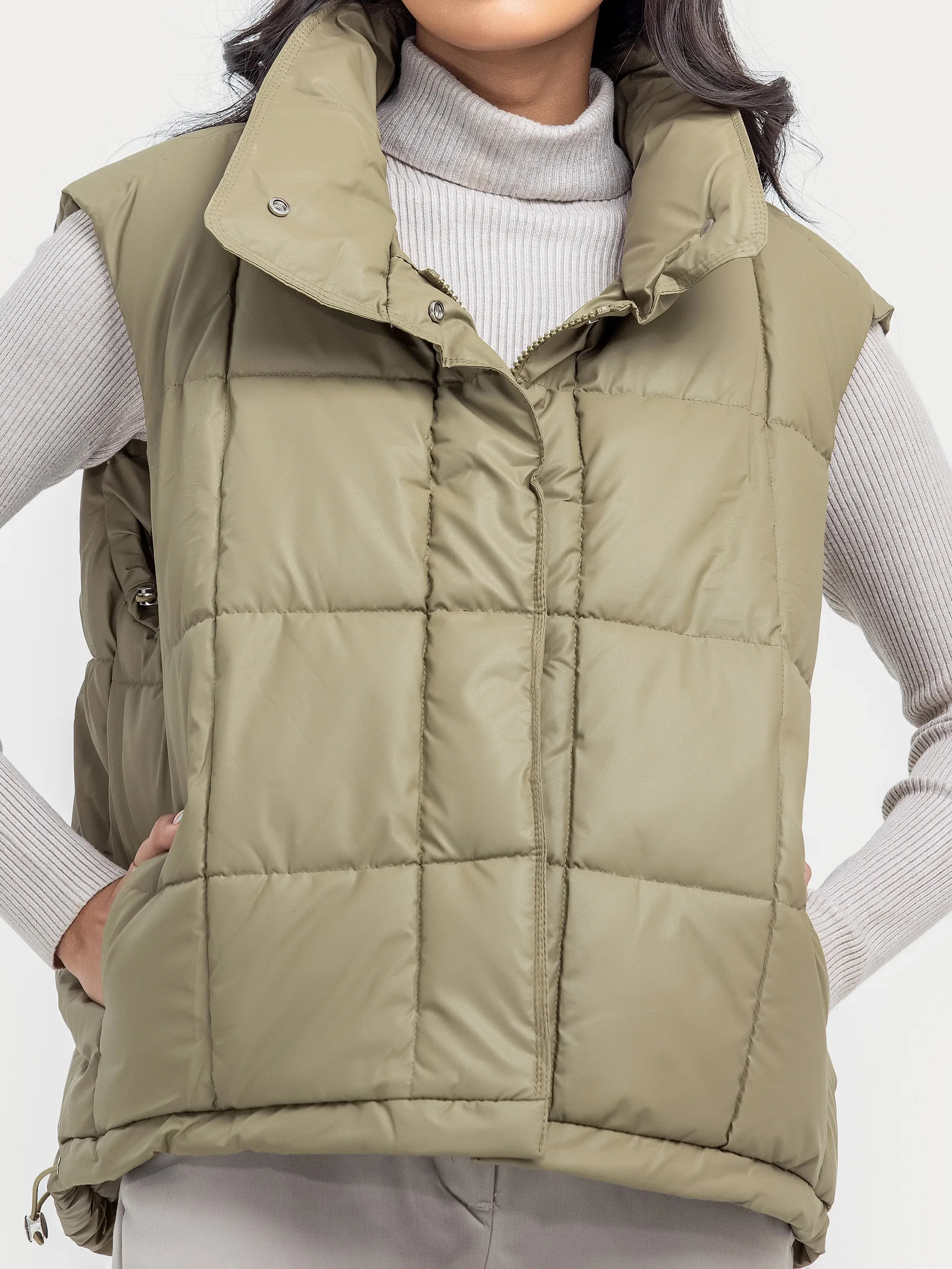 Mock Neck Puffer Gilet - FWTJP24-008