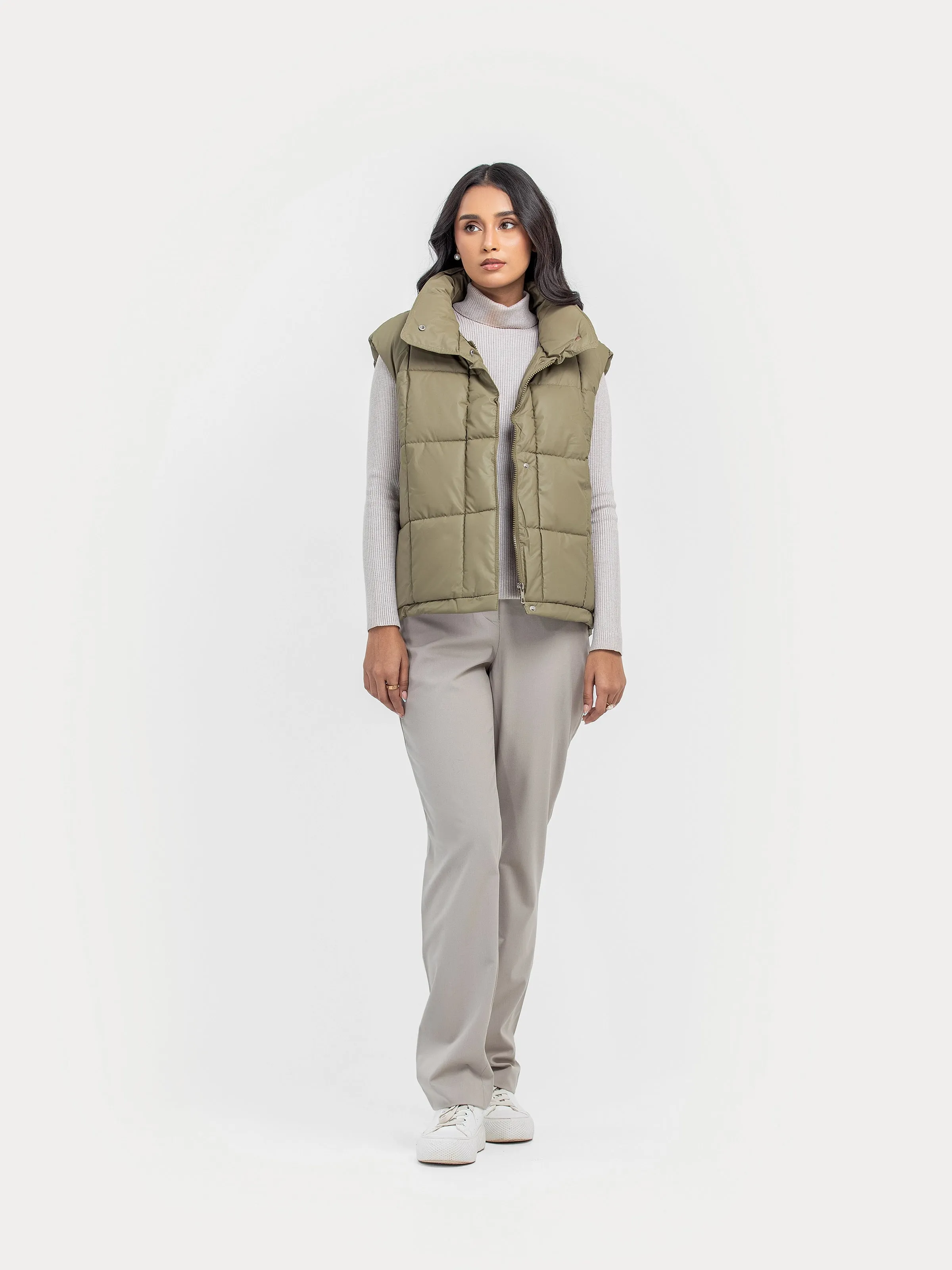 Mock Neck Puffer Gilet - FWTJP24-008