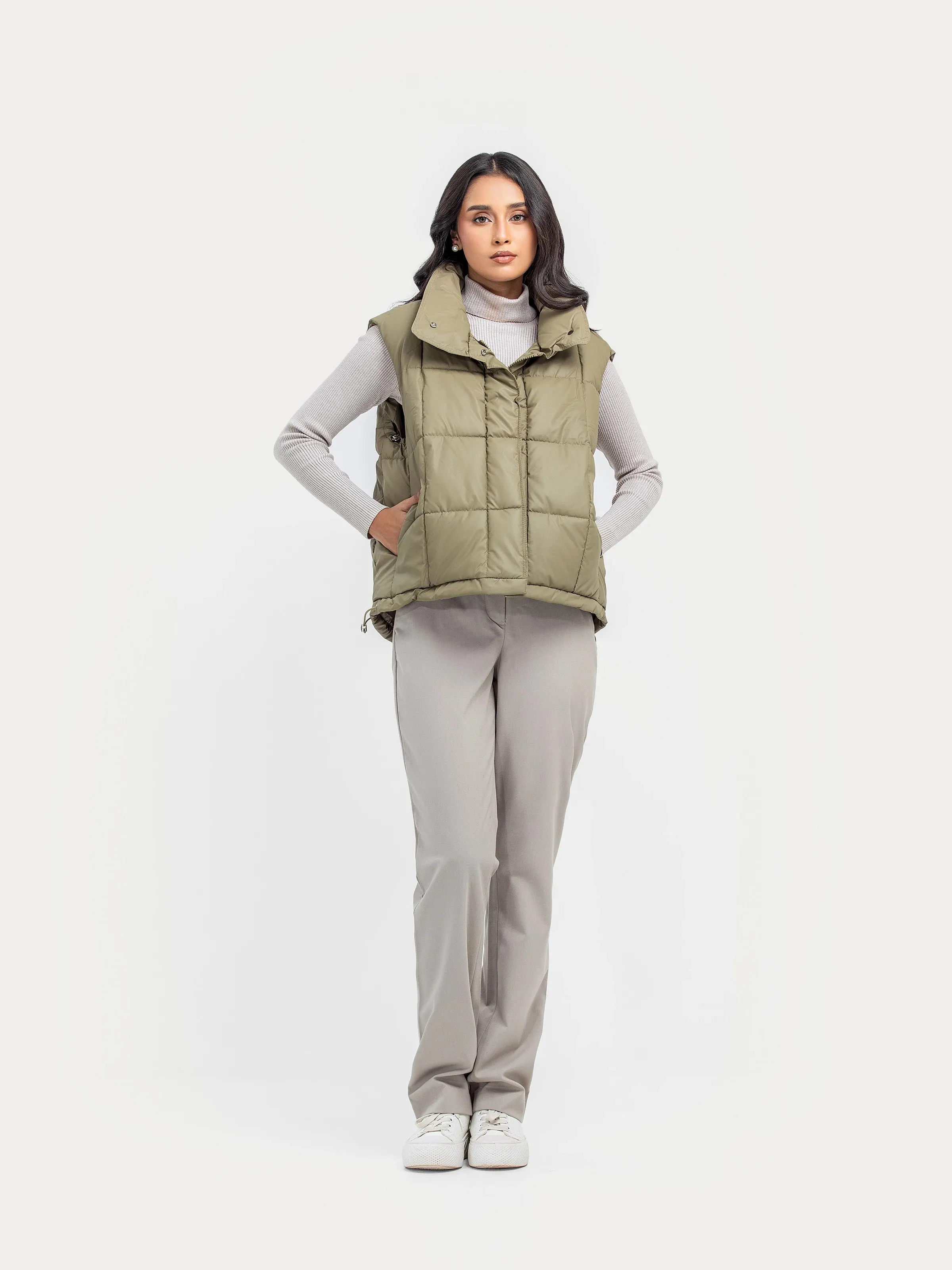 Mock Neck Puffer Gilet - FWTJP24-008