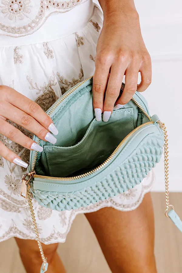 Mocktail Moment Faux Leather Crossbody in Mint