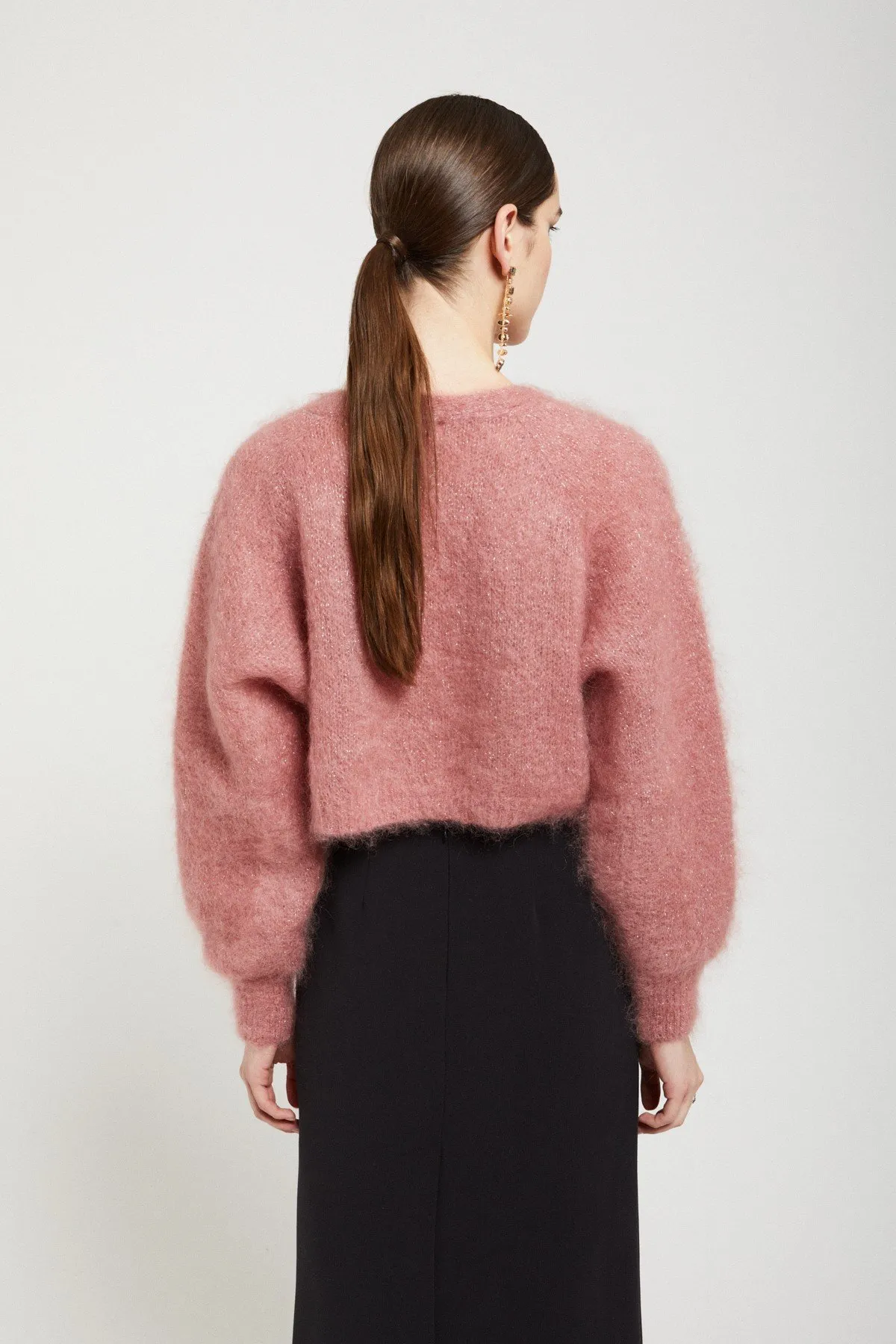 Mohair blend fluffy cardigan