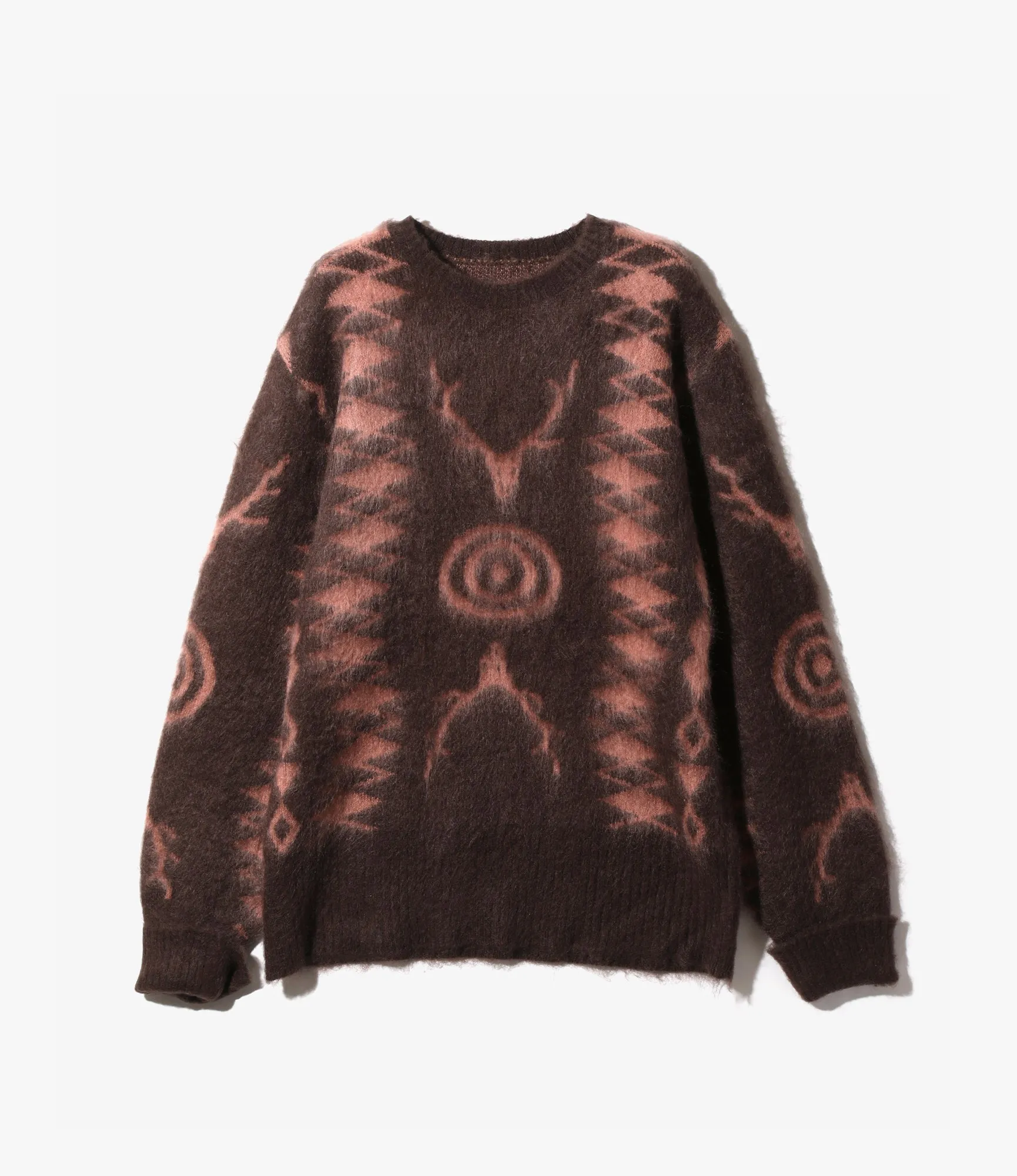 Mohair Sweater –Brown Native Pattern