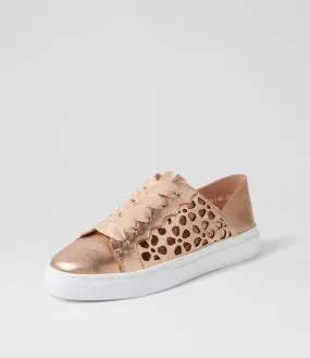 MOLLINI Oflora Rose Gold Leather Sneakers