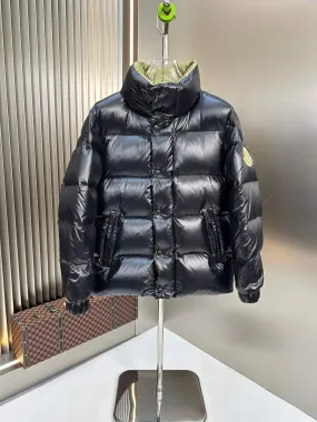 Moncler Black Yellow Reversible Puffer Down Jacket