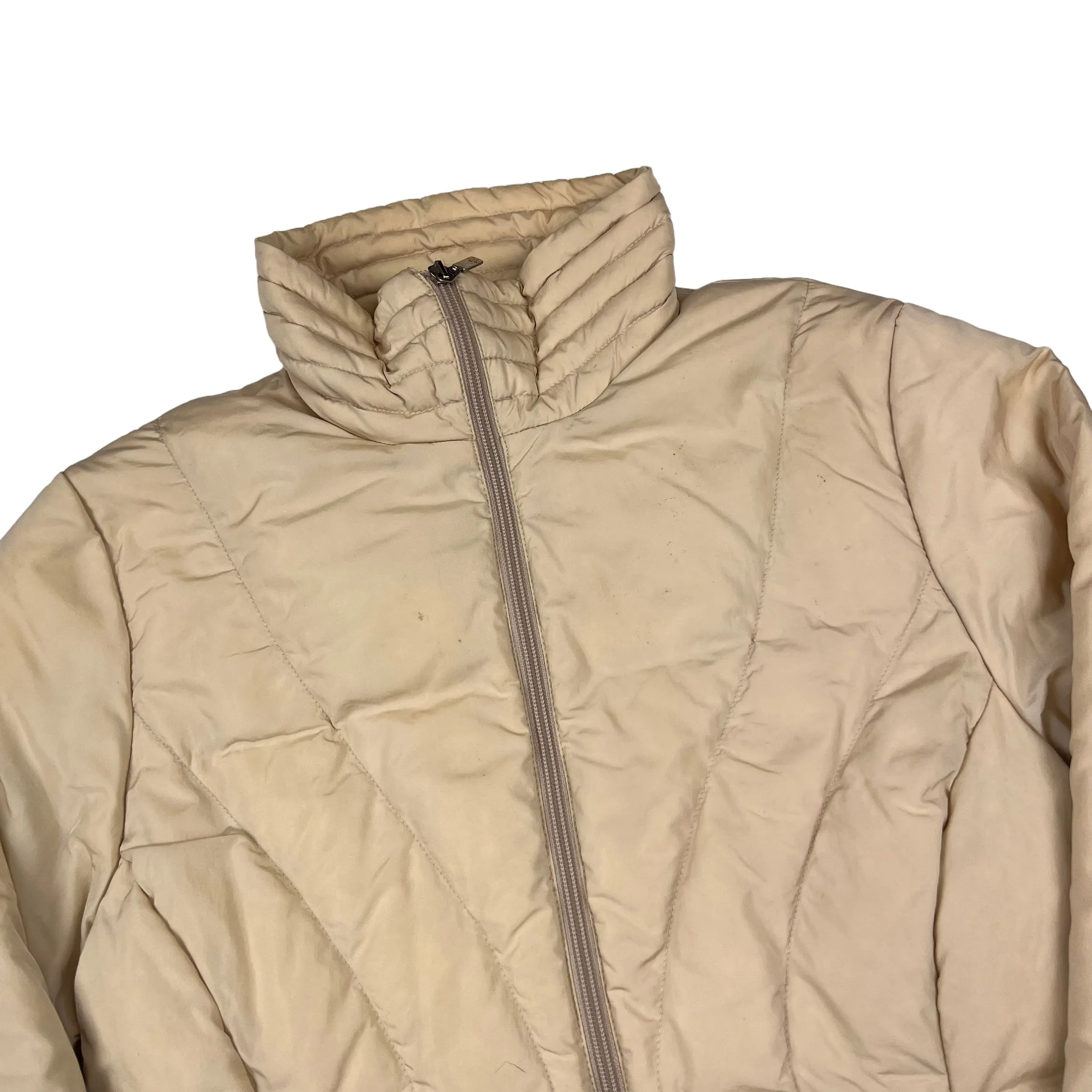 Moncler Cream Long Puffer Jacket