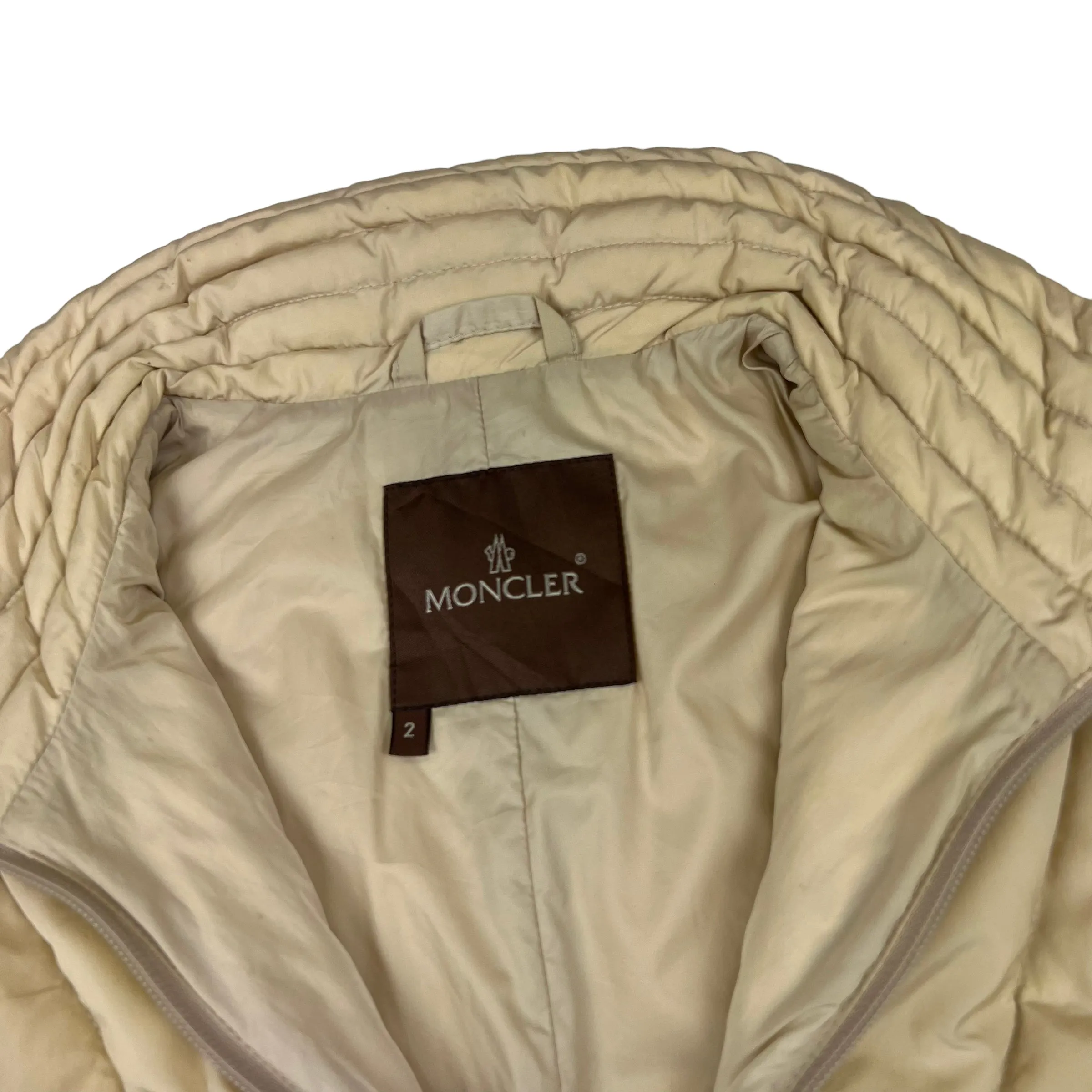 Moncler Cream Long Puffer Jacket