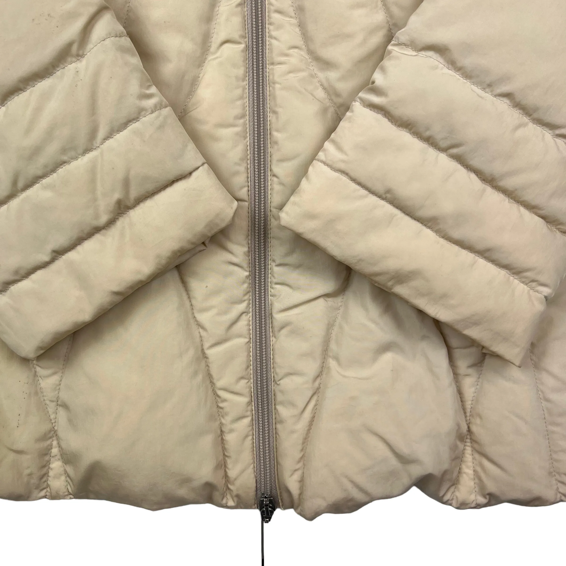 Moncler Cream Long Puffer Jacket