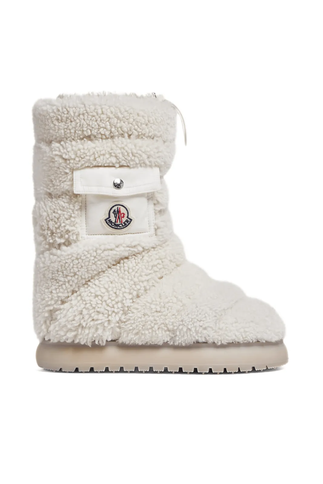 Moncler Gaia Pocket Mid Shearling white Boots for woman