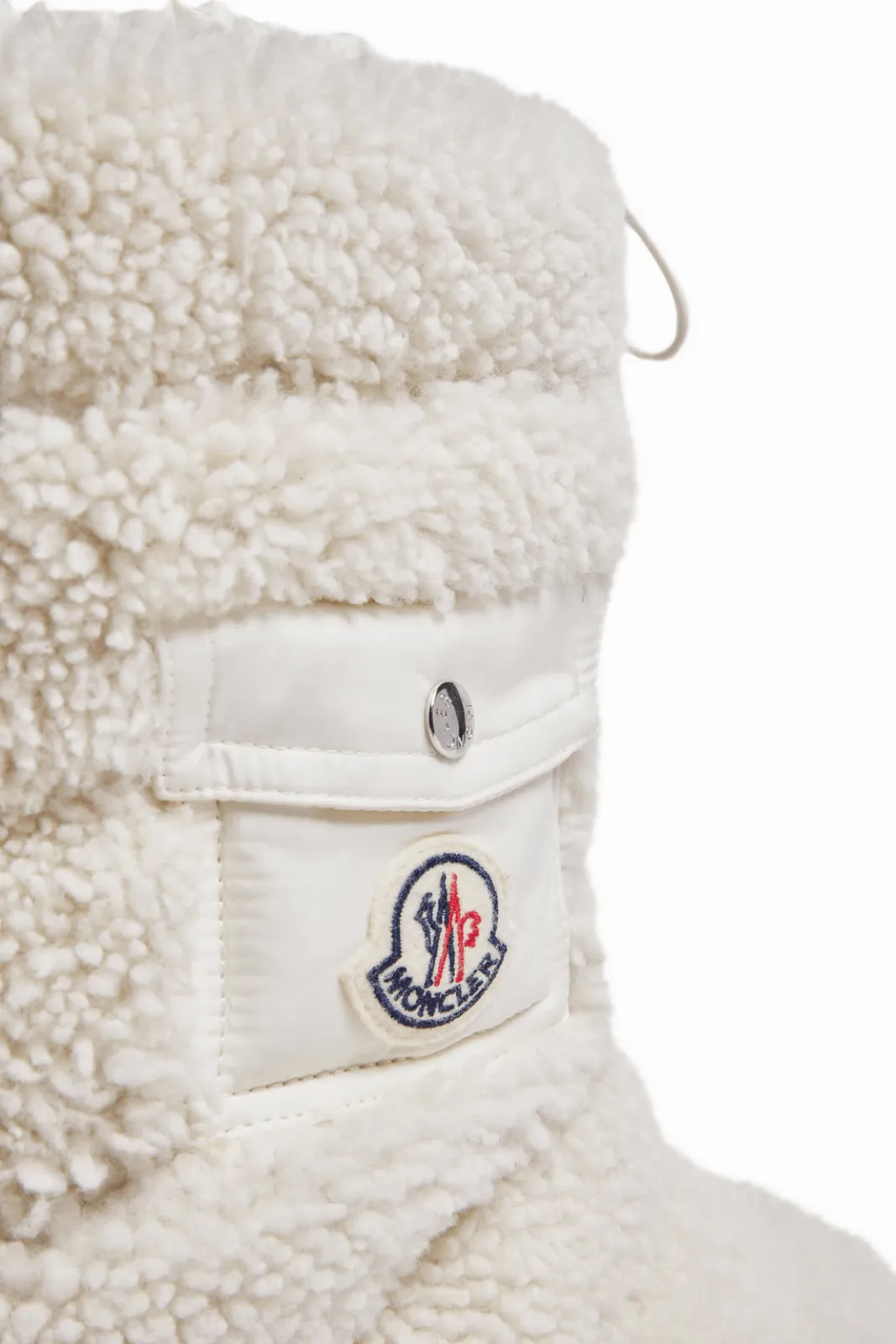 Moncler Gaia Pocket Mid Shearling white Boots for woman