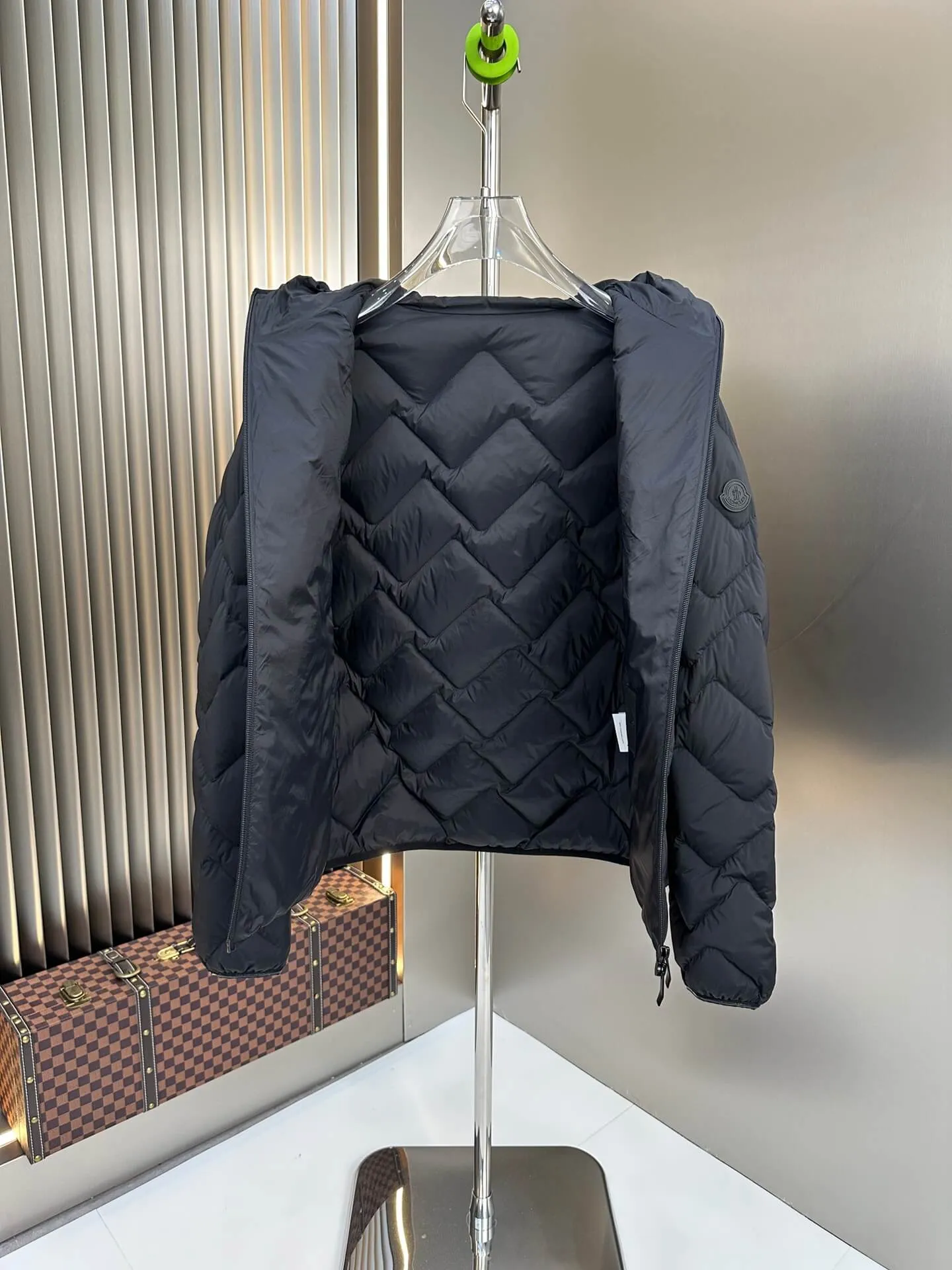 Moncler Maya Chevron Down Jacket in Black