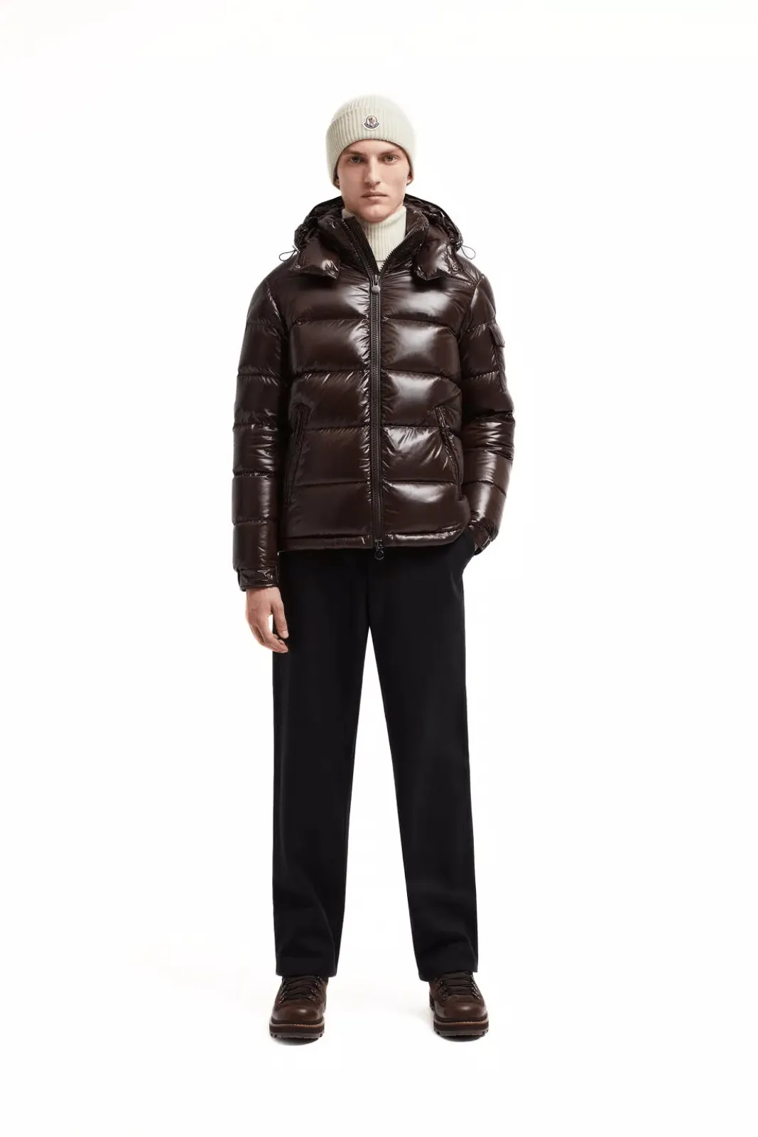 Moncler Maya Short Down Man Jacket Dark Brown