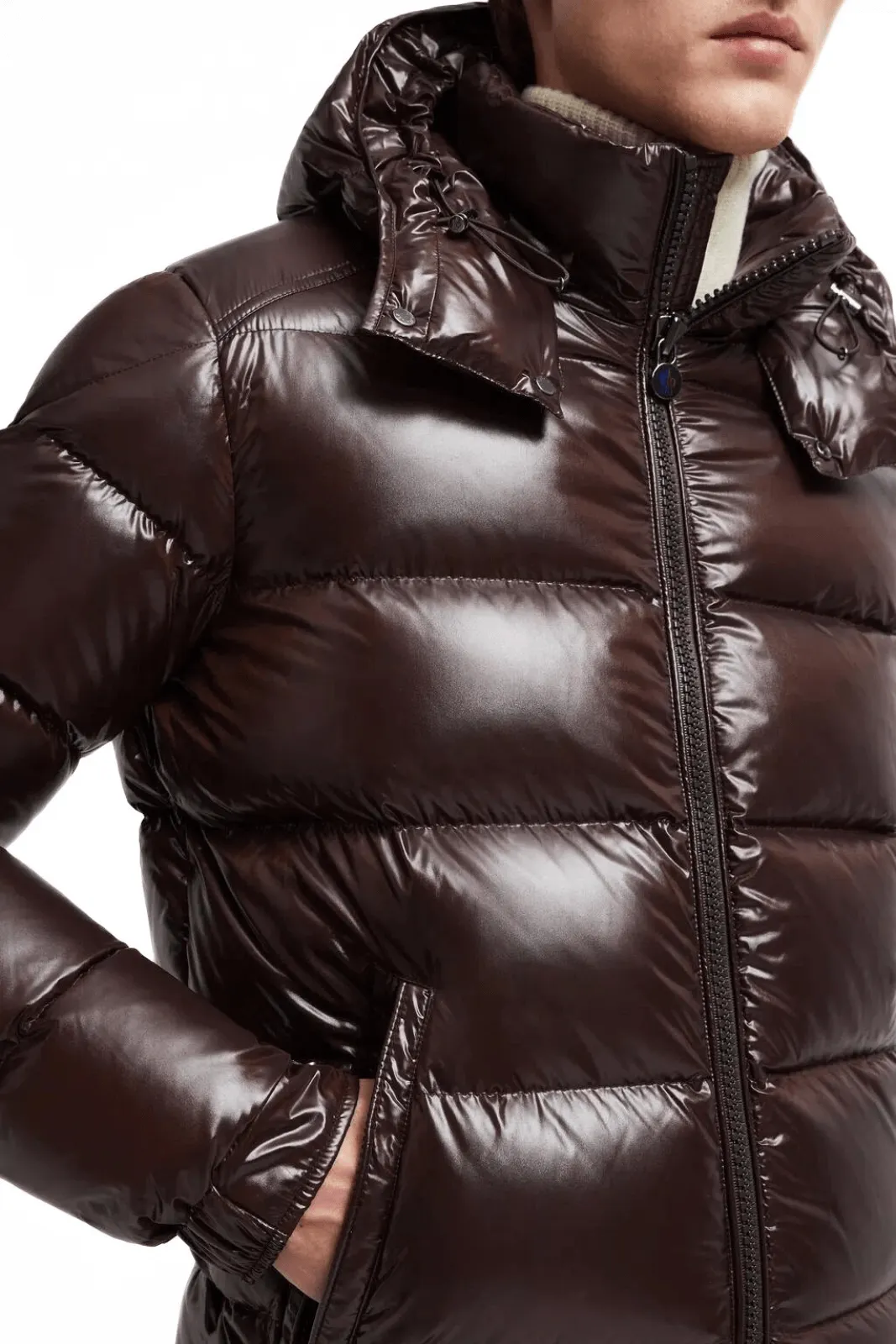 Moncler Maya Short Down Man Jacket Dark Brown