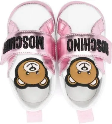 Moschino Kids Teddy Bear leather sneakers White