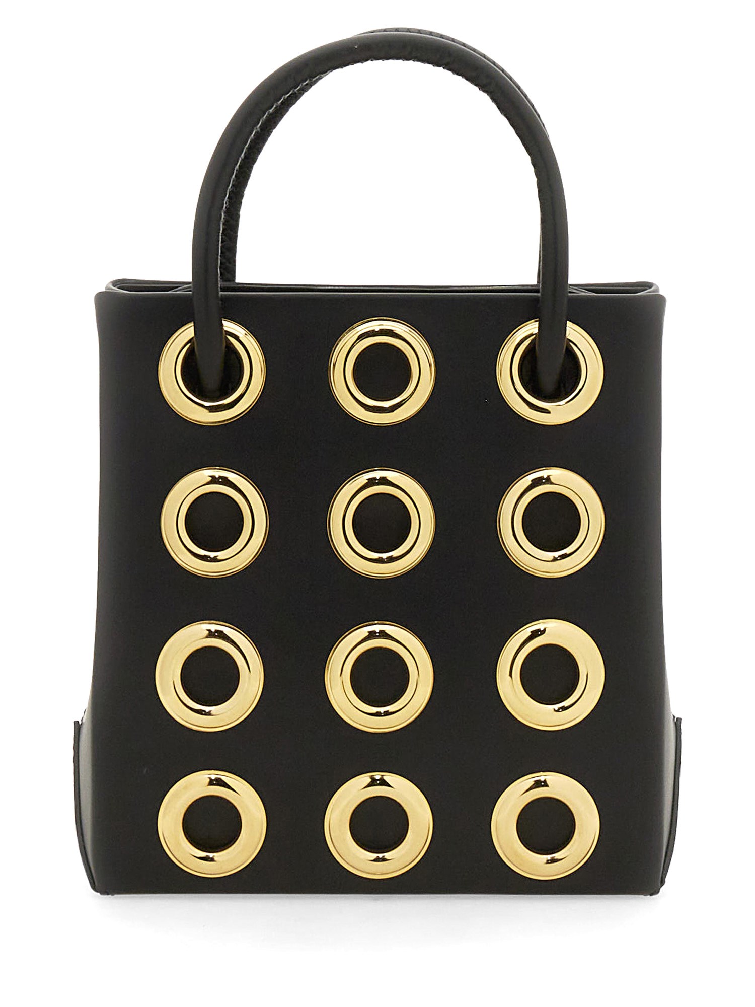 MOSCHINO    LEATHER BAG WITH METAL EYELETS