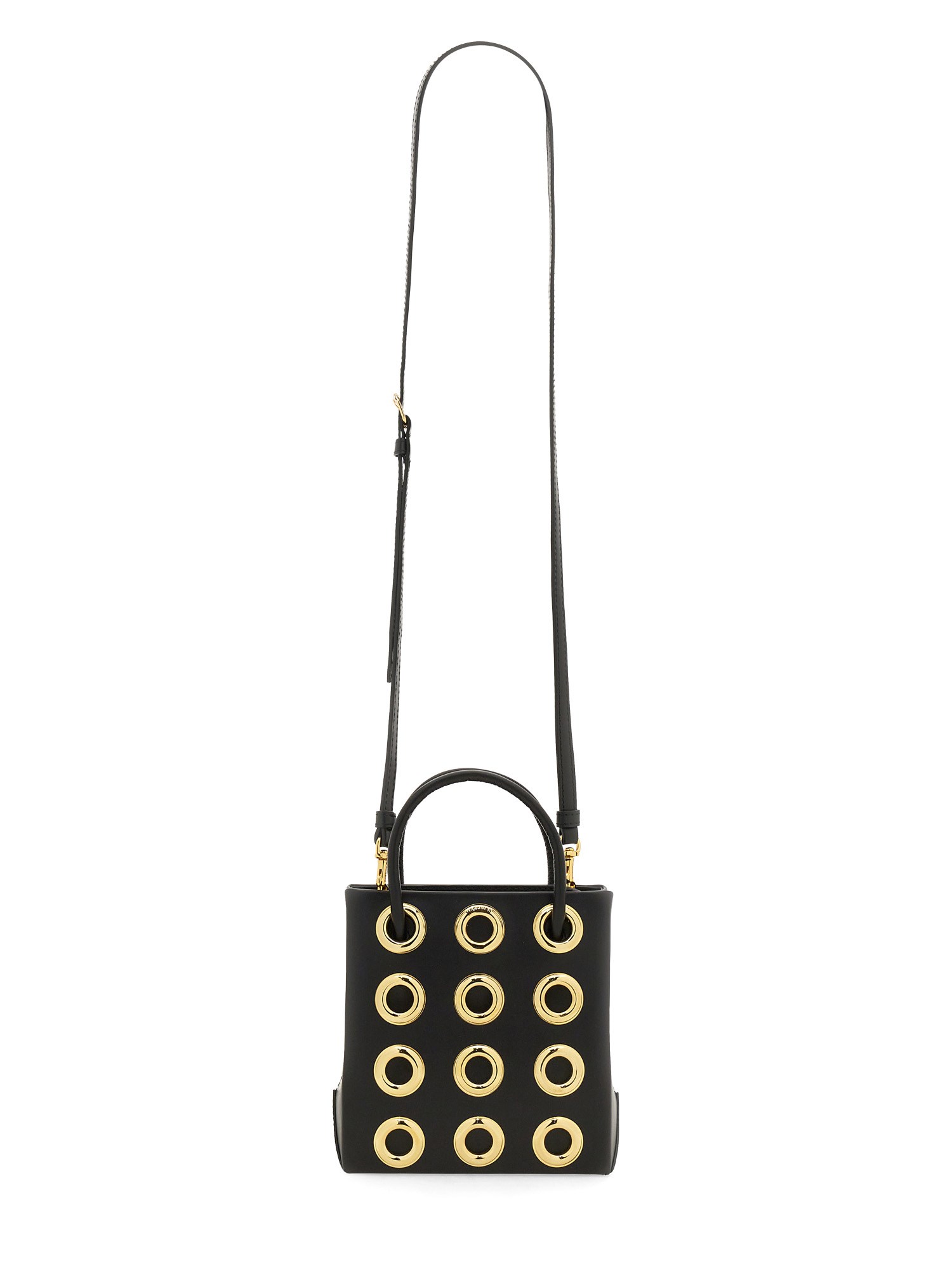 MOSCHINO    LEATHER BAG WITH METAL EYELETS