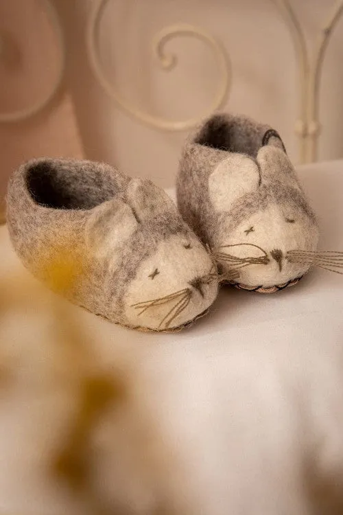 Mouse Slippers || Light Stone