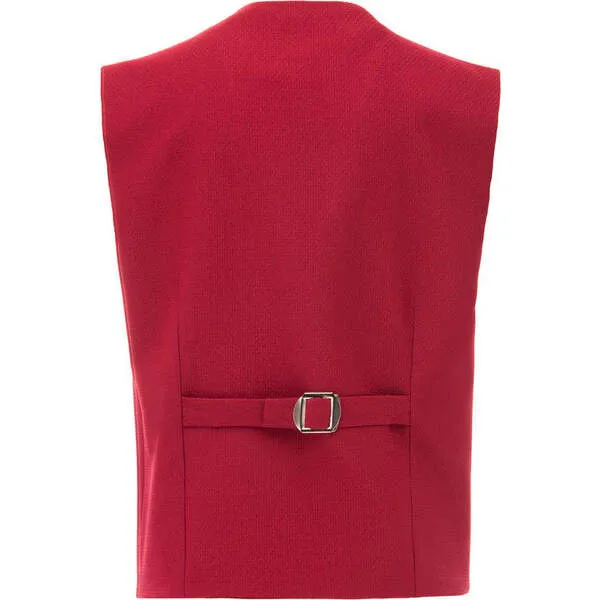 Moustache Solid Vest & Bowtie, Red