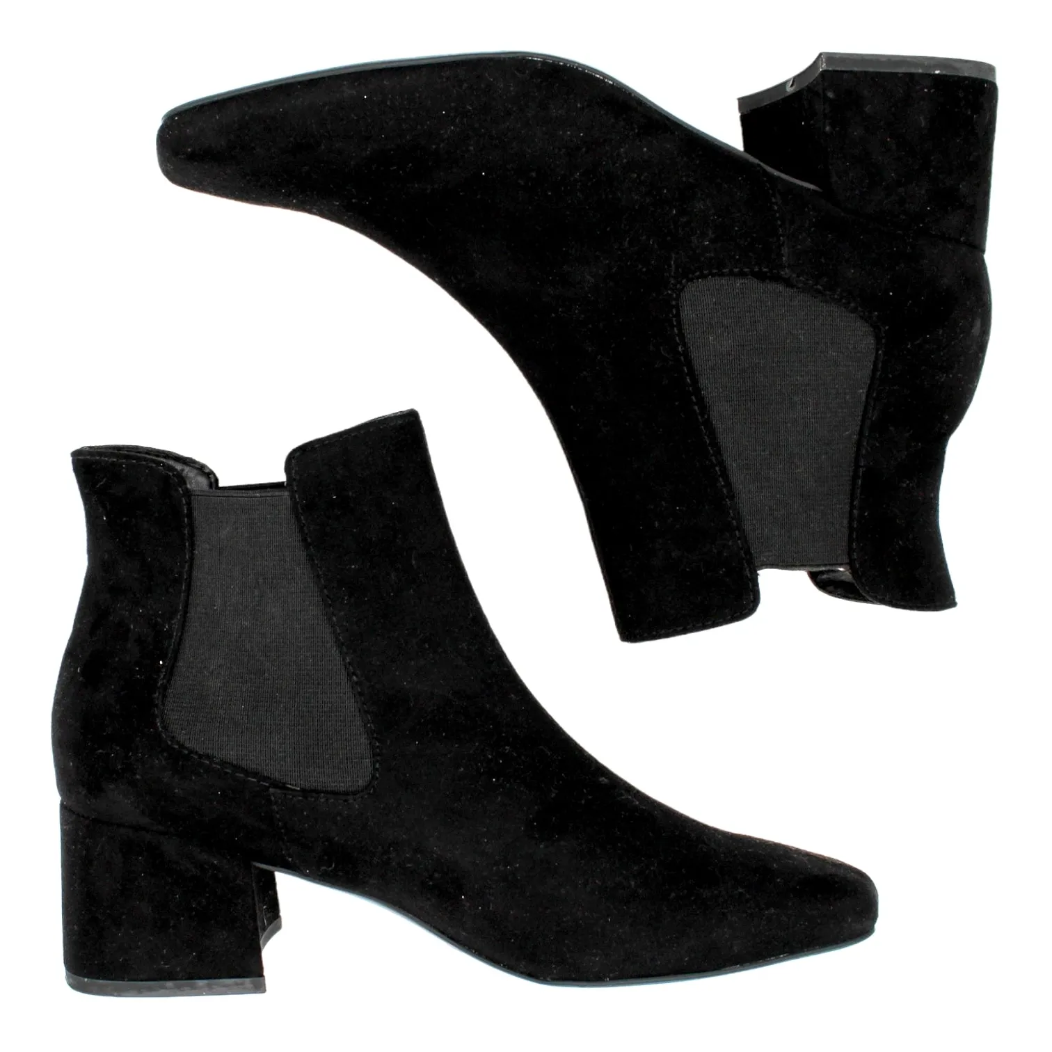 M&S Black Suede Ankle Boots