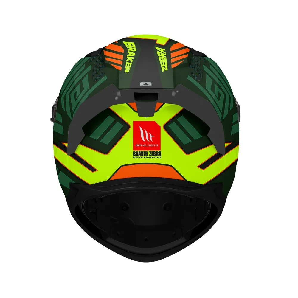 MT Braker Zebra Helmet - Black/Green