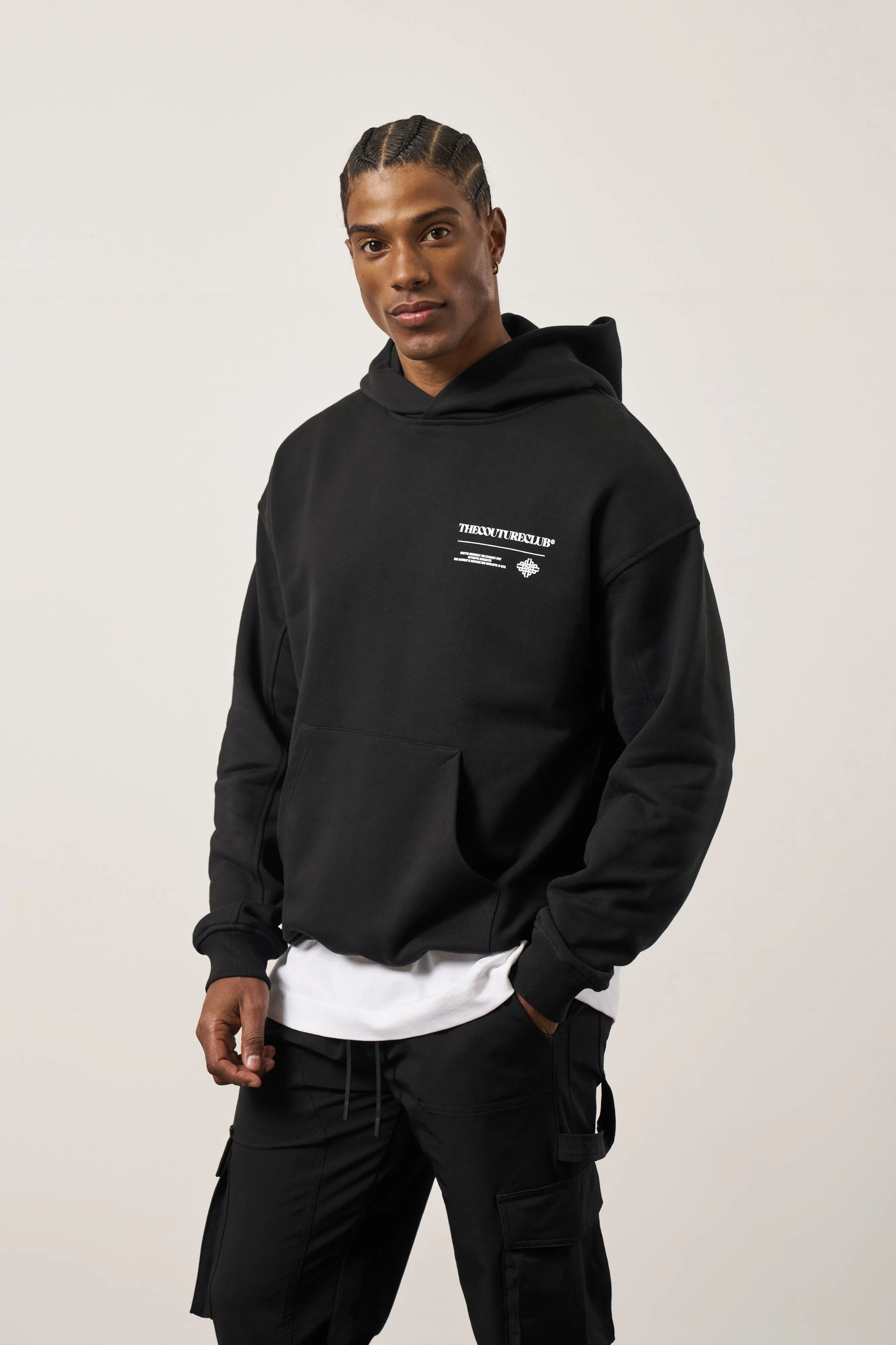 MULTI GRAPHIC HOODIE - BLACK