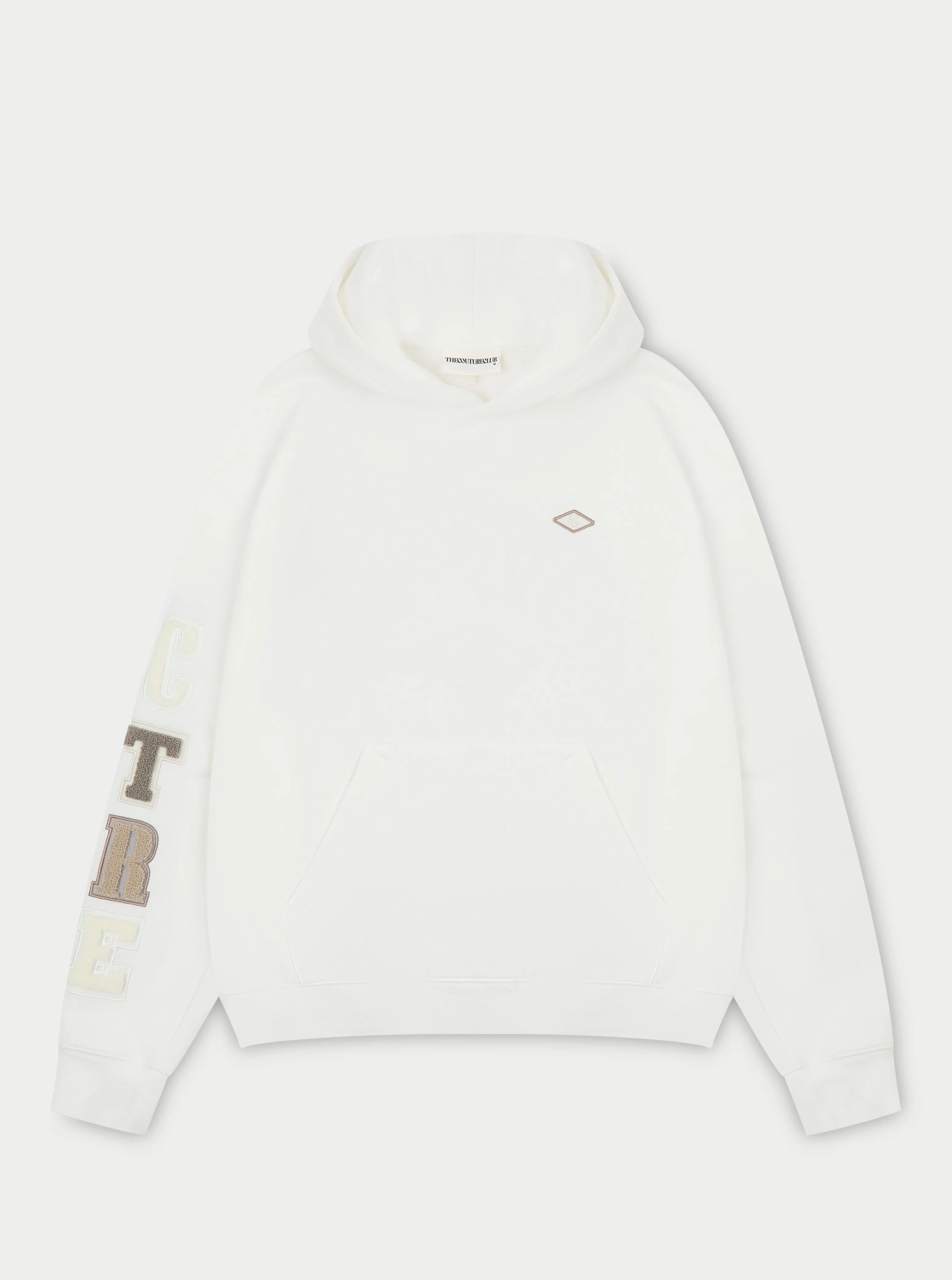 MULTIBADGE CHENILLE HOODIE - OFF WHITE