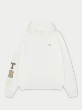 MULTIBADGE CHENILLE HOODIE - OFF WHITE