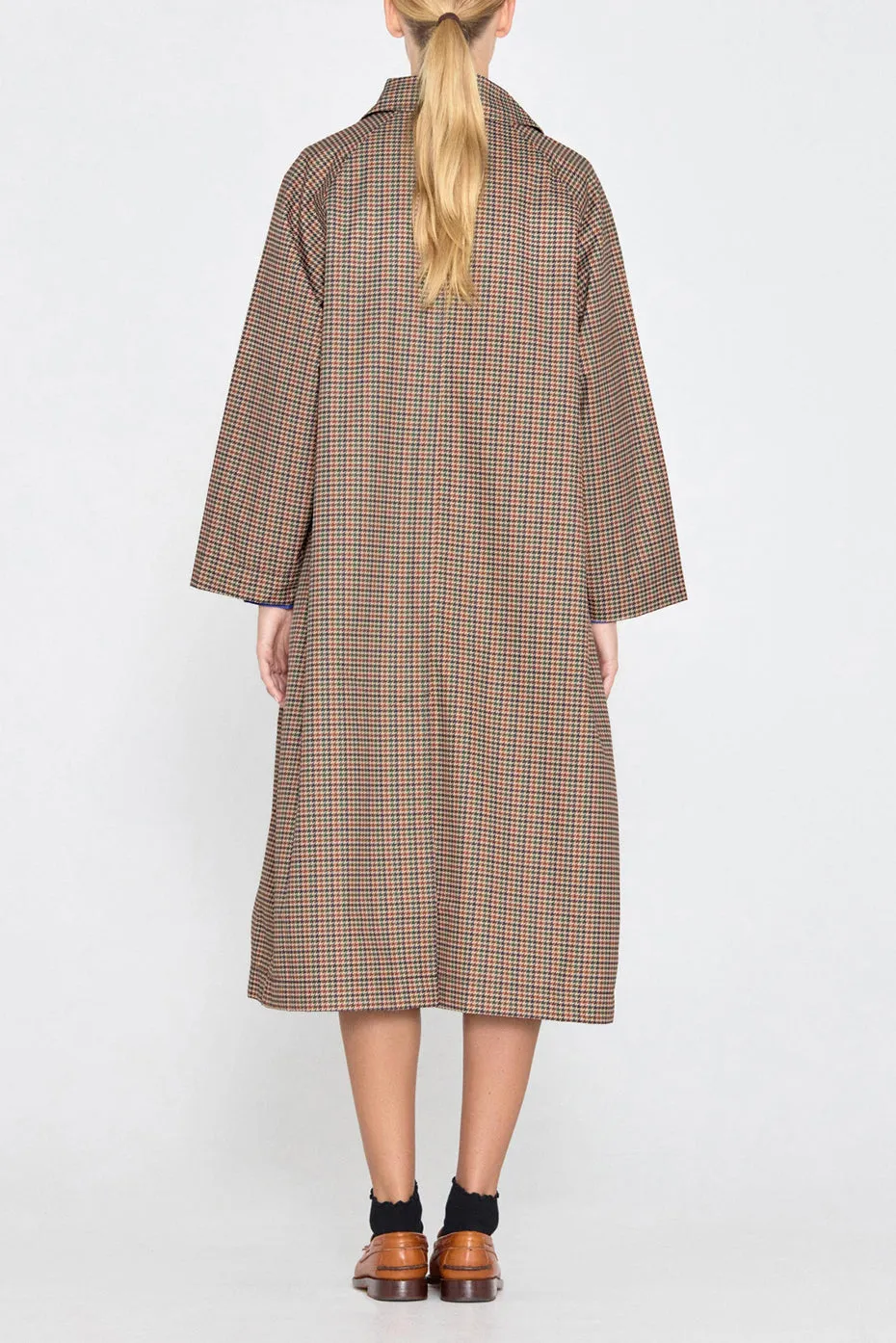 Multicolor Houndstooth Trench Coat