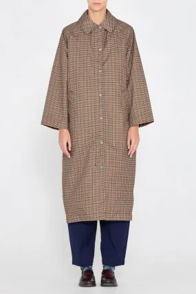 Multicolor Houndstooth Trench Coat