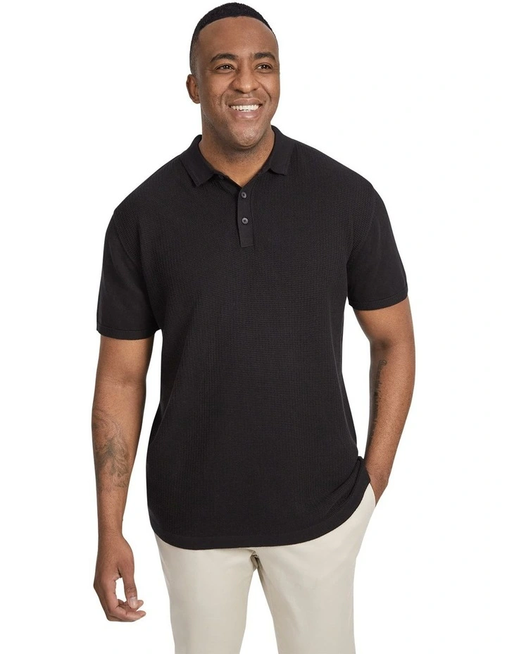 Myles Knitted Polo in Black