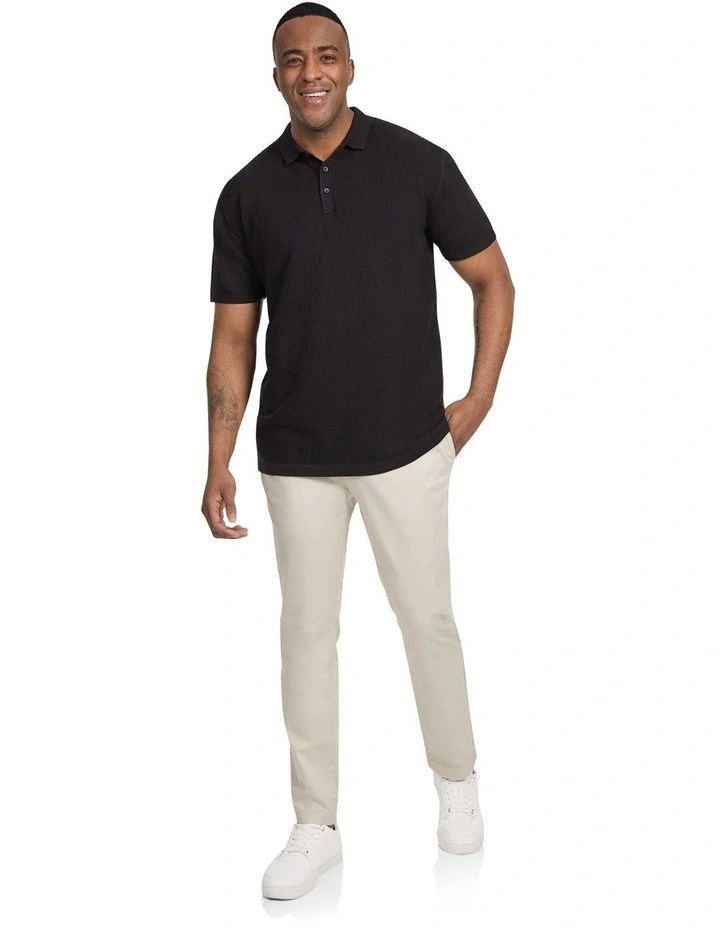 Myles Knitted Polo in Black