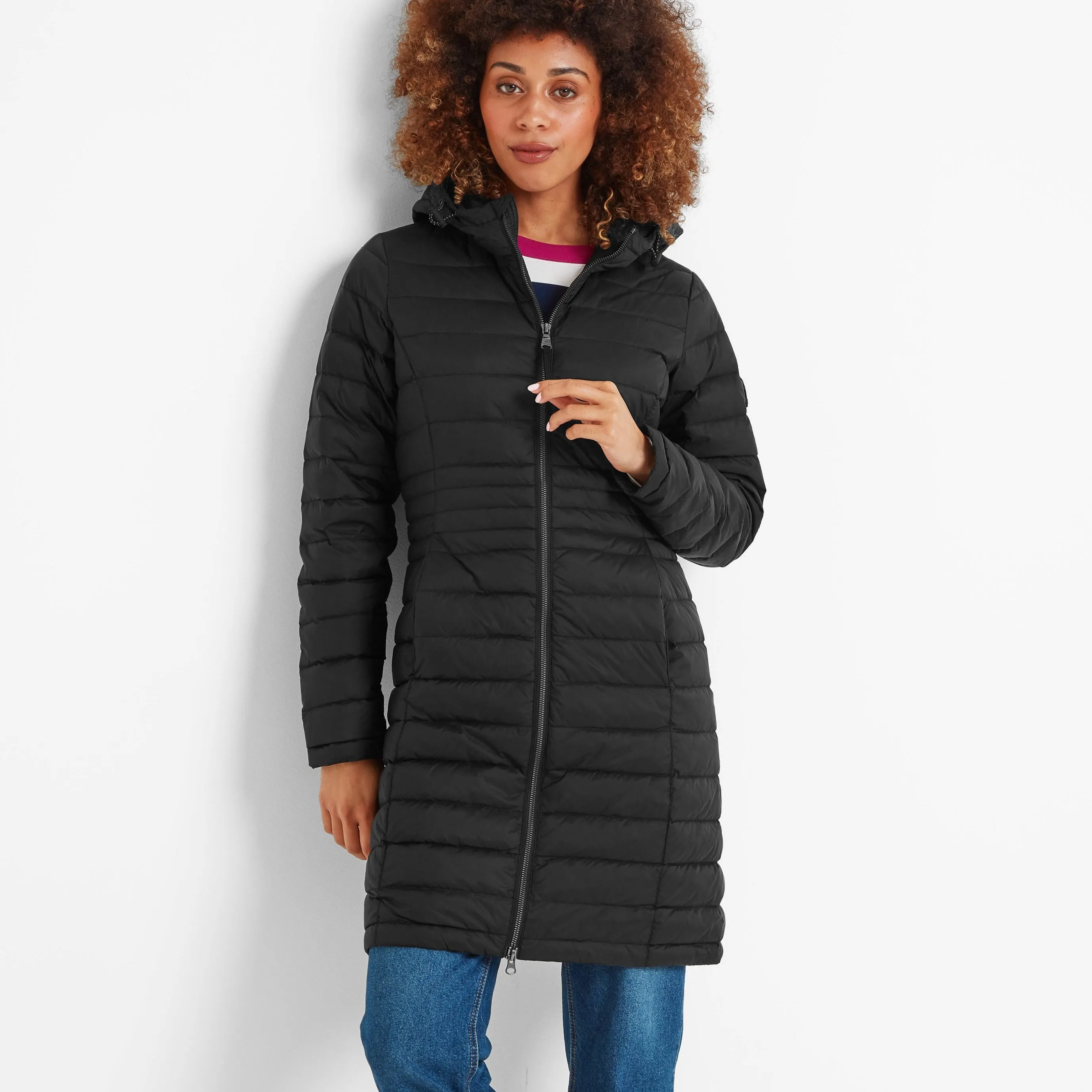 Nanton Womens Long Down Jacket - Black