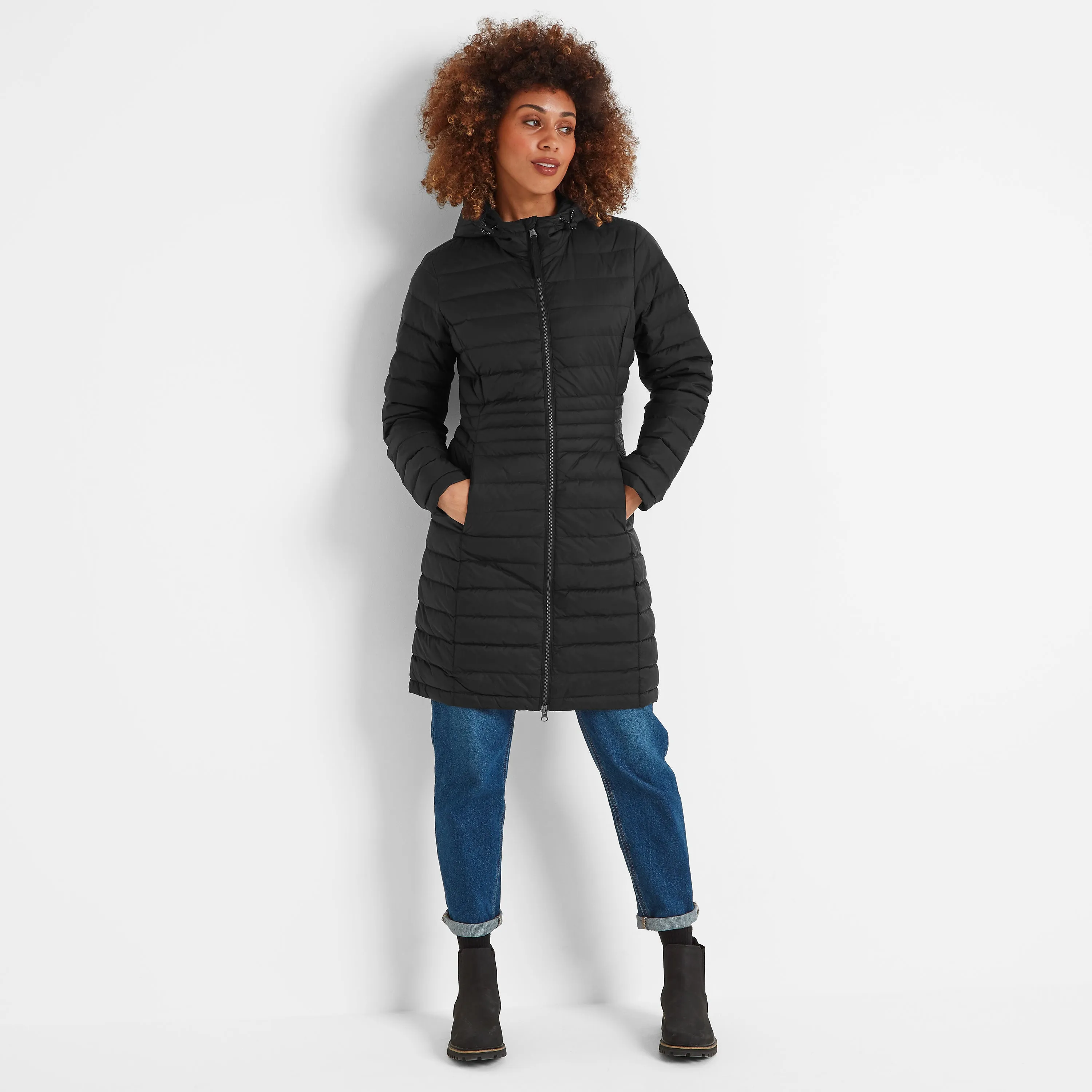 Nanton Womens Long Down Jacket - Black