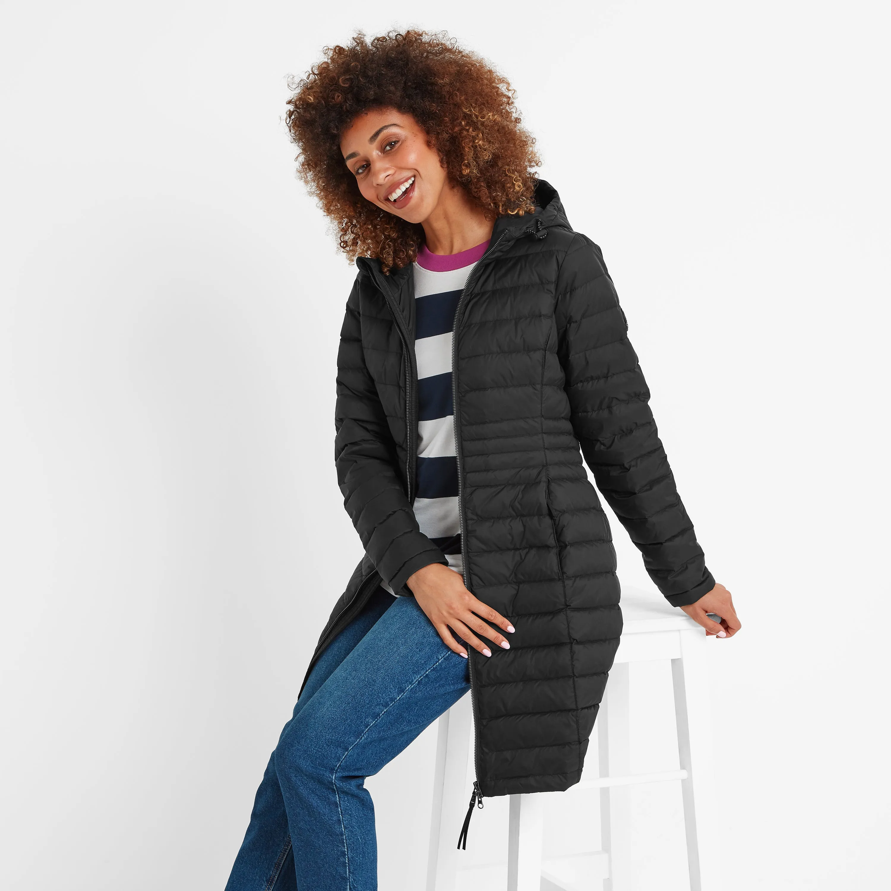 Nanton Womens Long Down Jacket - Black