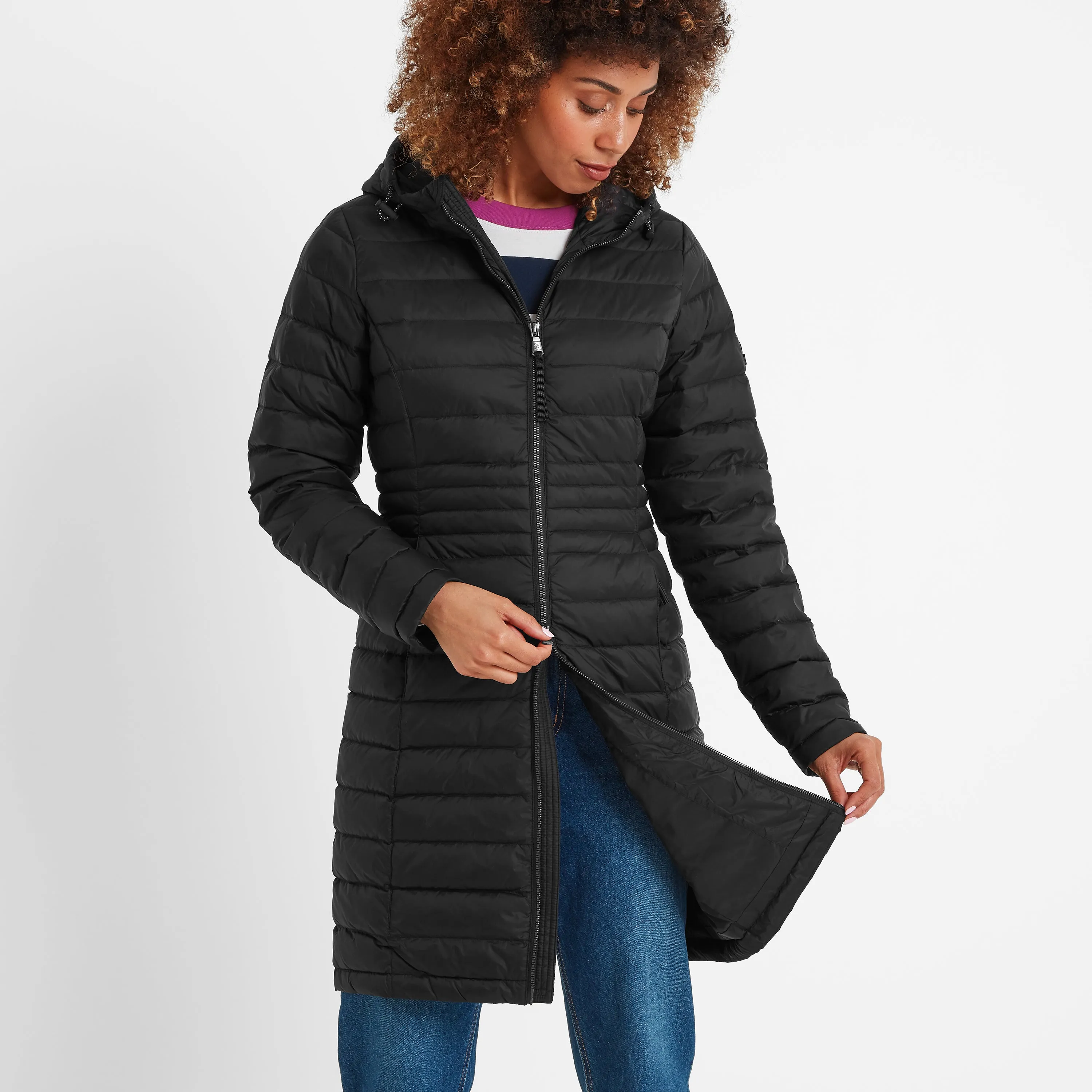 Nanton Womens Long Down Jacket - Black