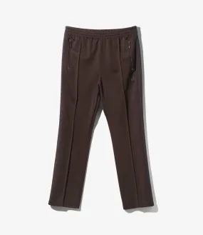 Narrow Track Pant – Dark Brown Smooth Polyester