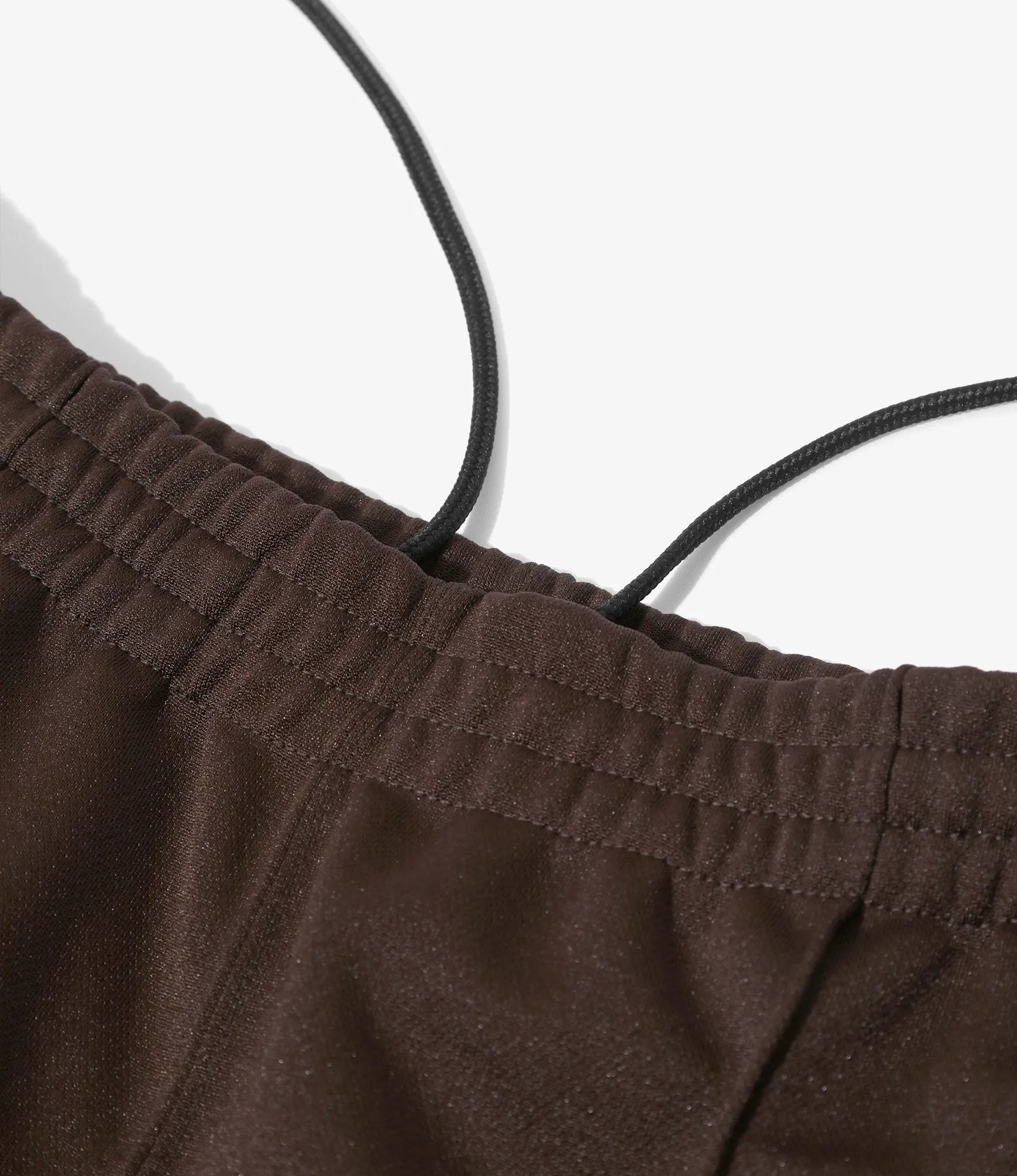 Narrow Track Pant – Dark Brown Smooth Polyester