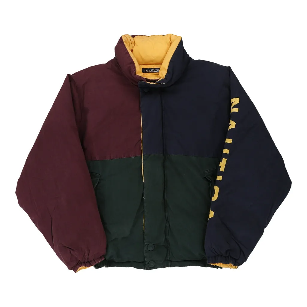 Nautica Reversible Puffer - Small Block Colour Down And Feather