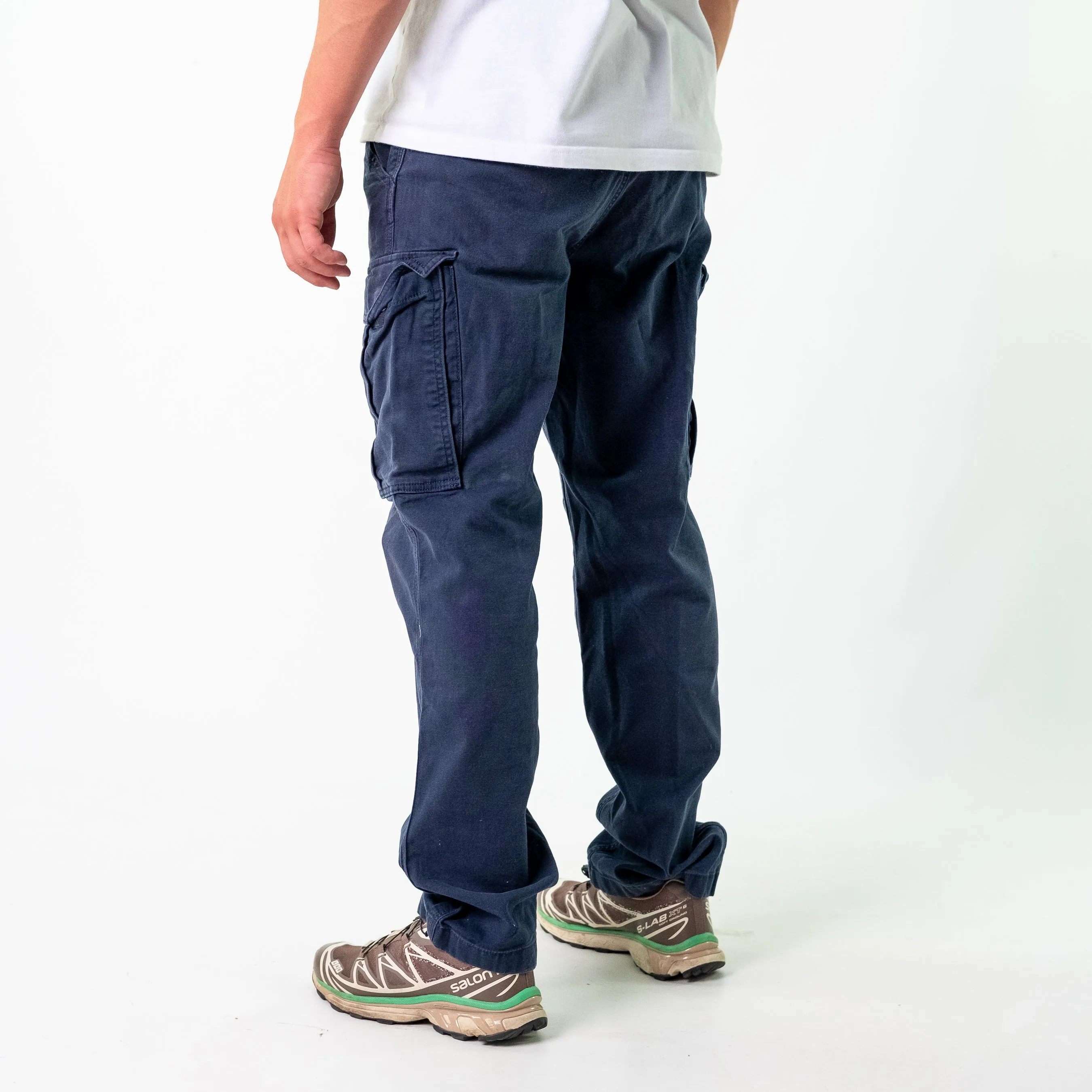 Navy Blue 90s Carhartt Woven Cargo Pants Baggy Pants (34x32)