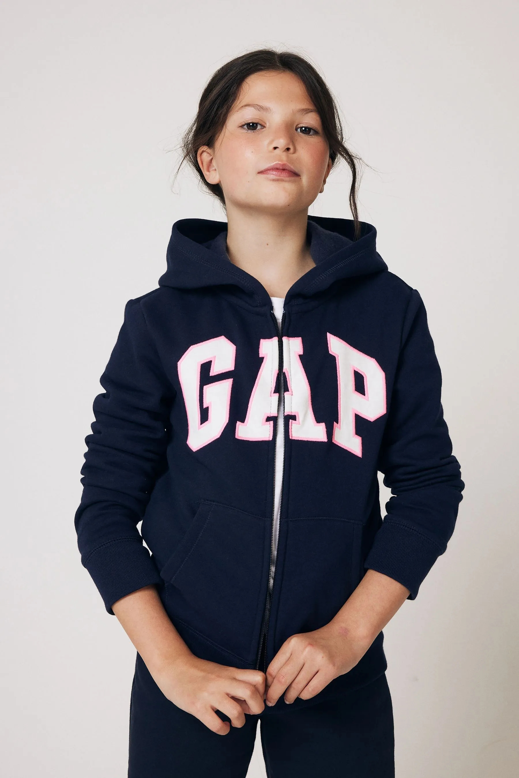Navy Blue Logo Zip Through Hoodie (4-13yrs)