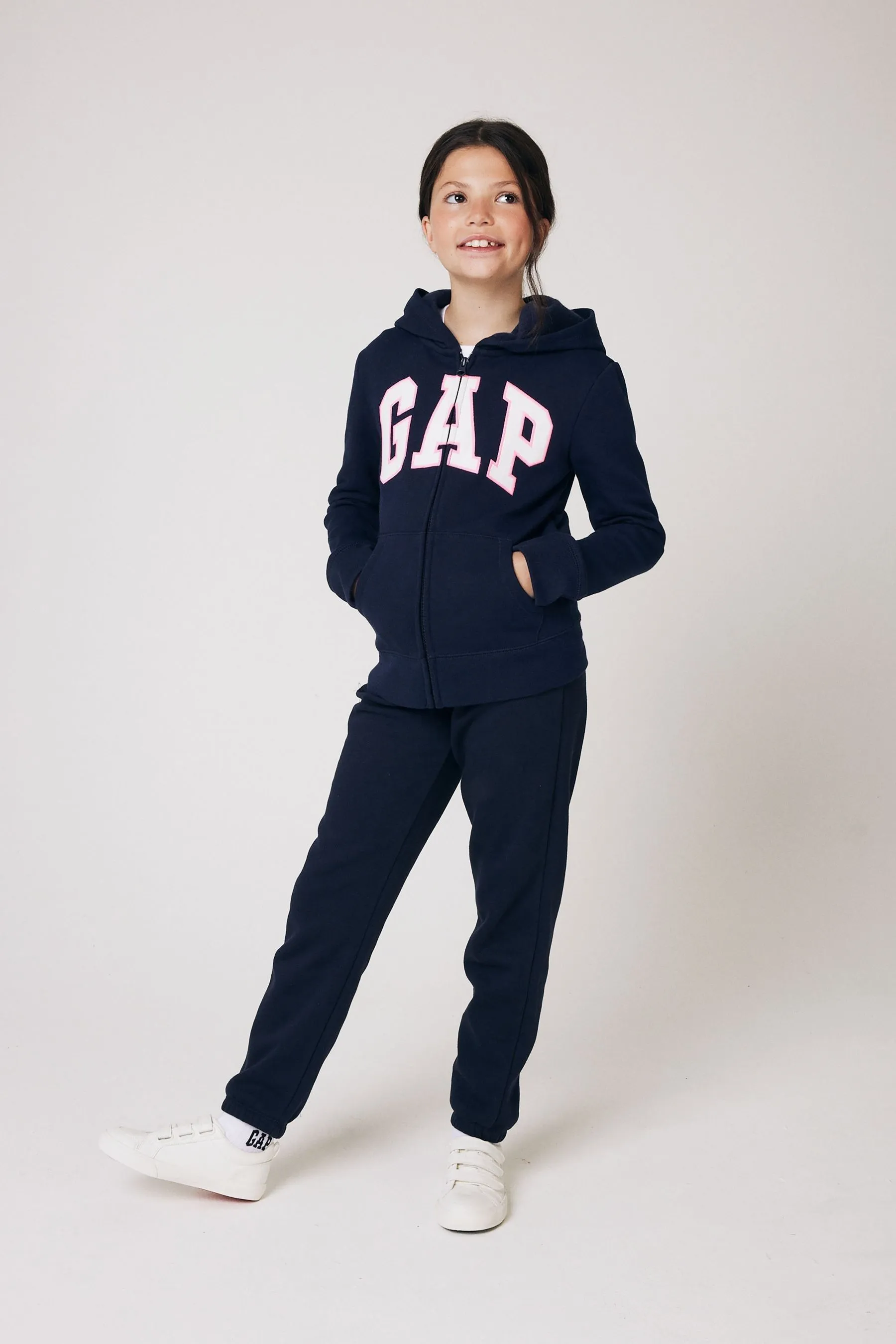 Navy Blue Logo Zip Through Hoodie (4-13yrs)