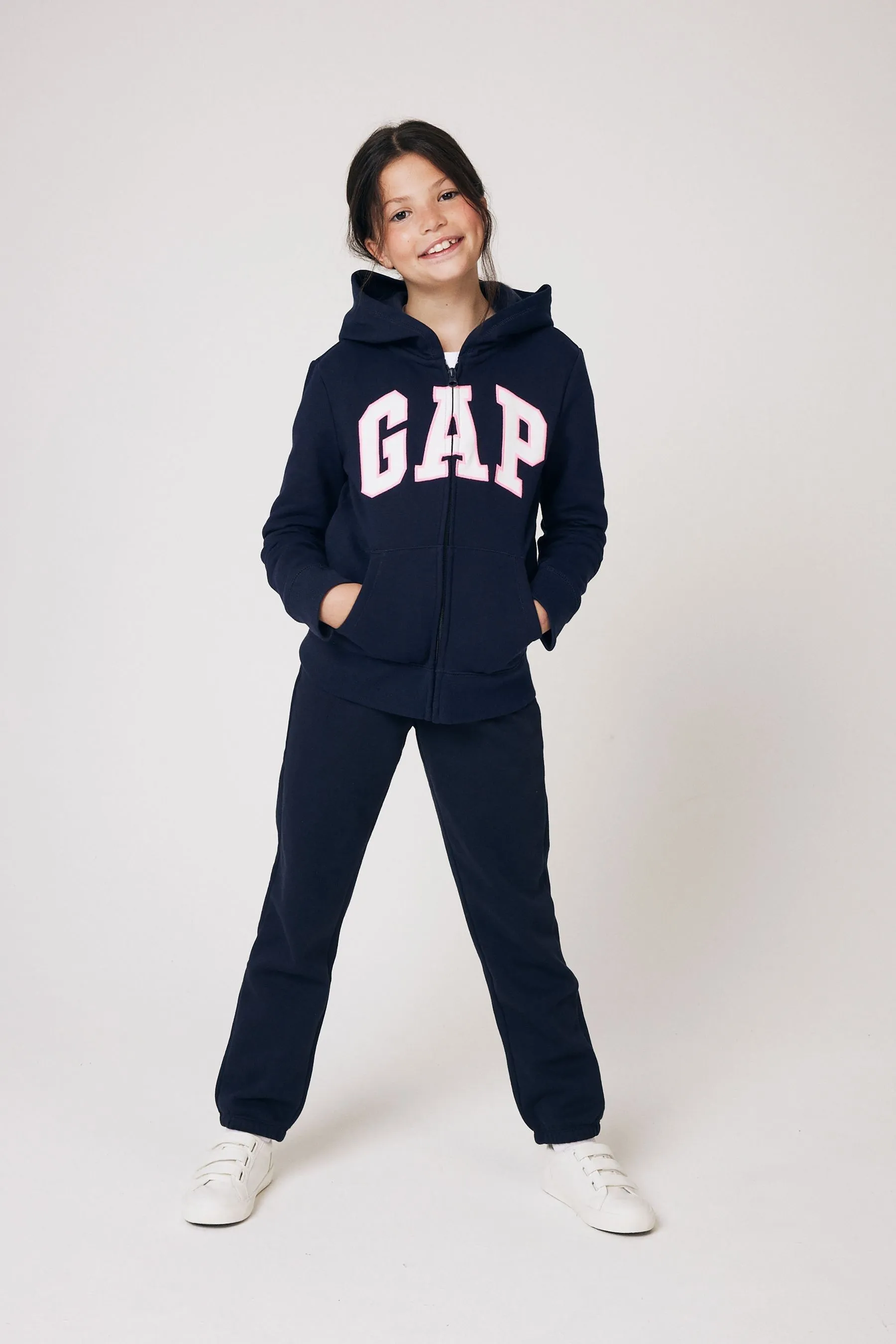 Navy Blue Logo Zip Through Hoodie (4-13yrs)