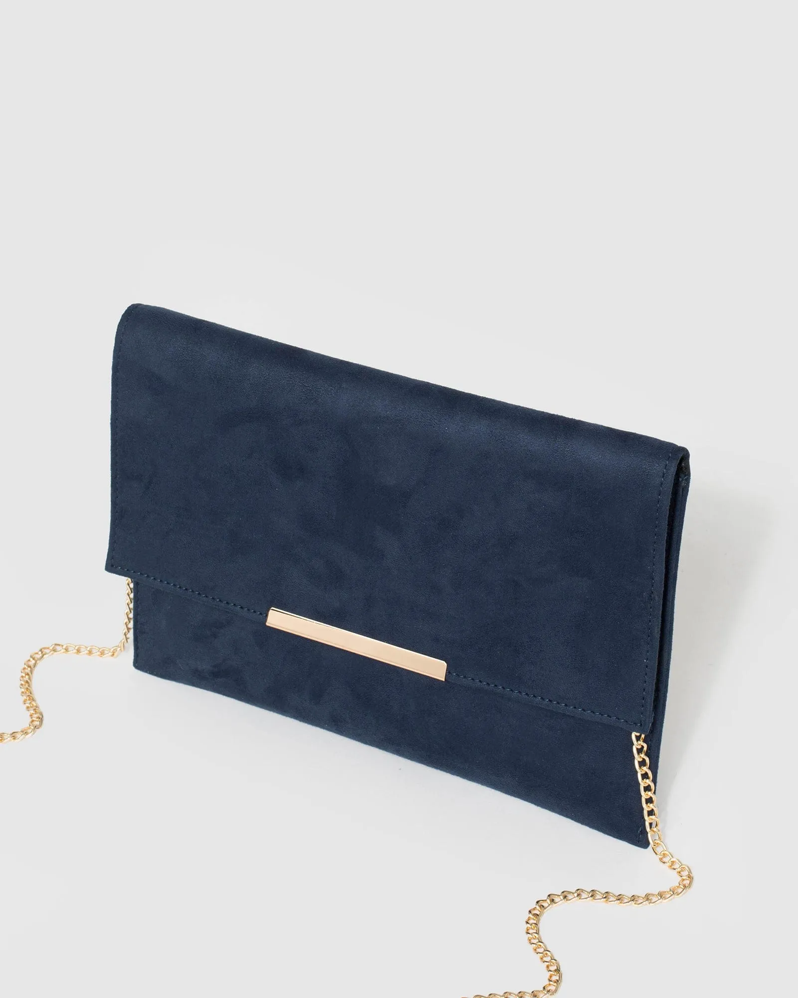Navy Blue Primrose Clutch Bag