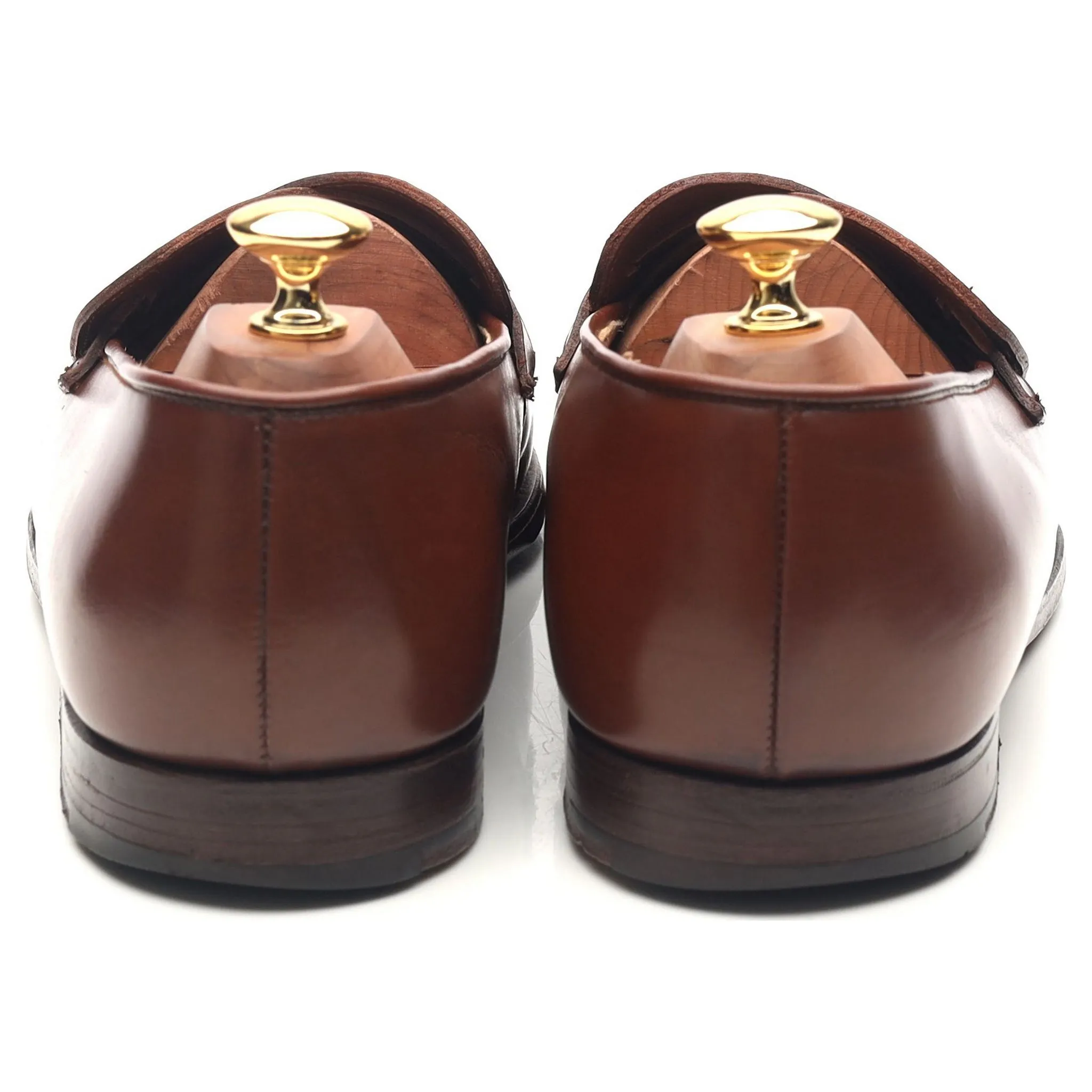 New & Lingwood Brown Leather Butterfly Loafers UK 9.5 E