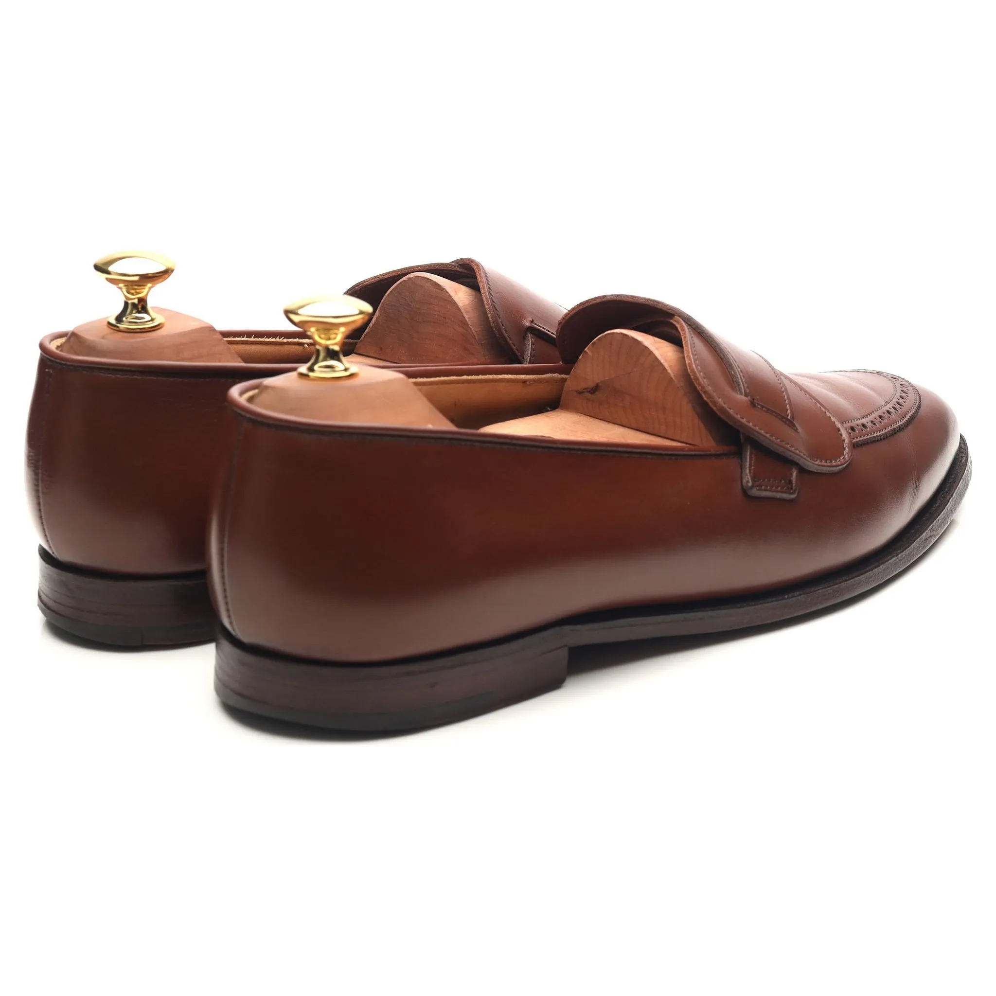 New & Lingwood Brown Leather Butterfly Loafers UK 9.5 E