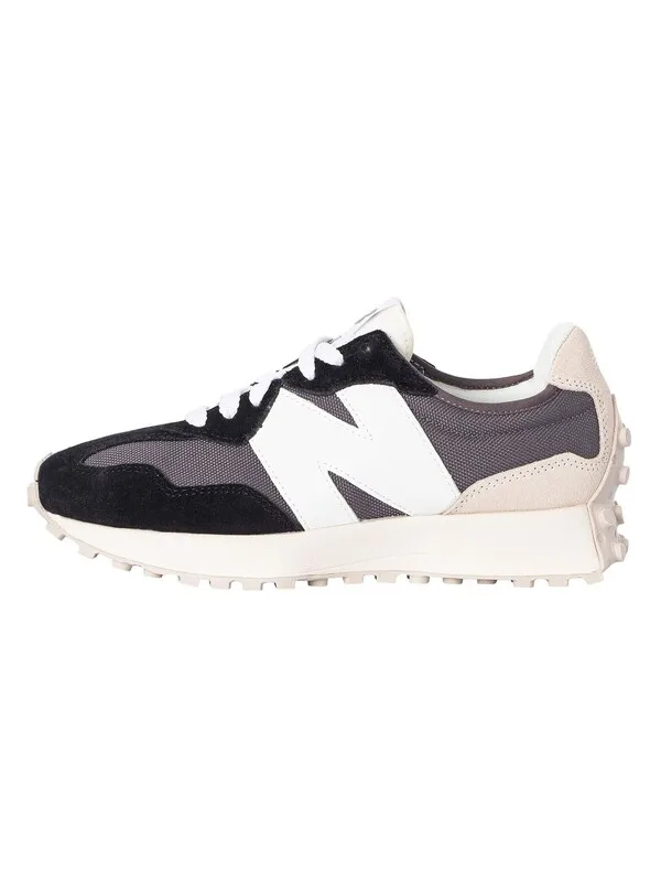 New Balance 327 Suede Trainers - Castlerock/Black