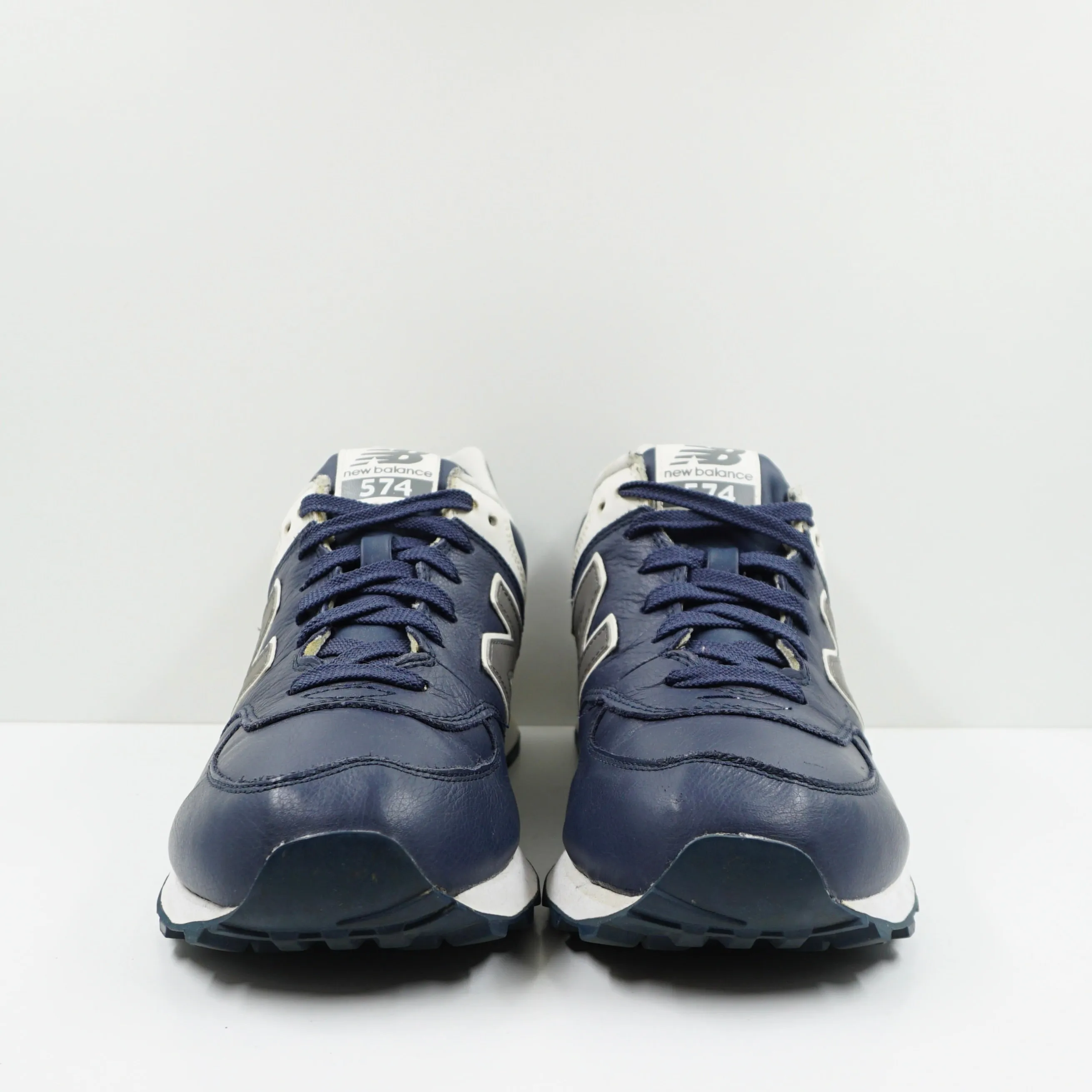 New Balance 574 Leather Navy Grey