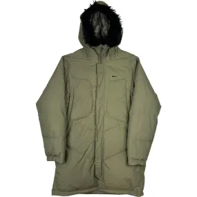 Nike 00's Long Down Hooded Puffer Jacket Green