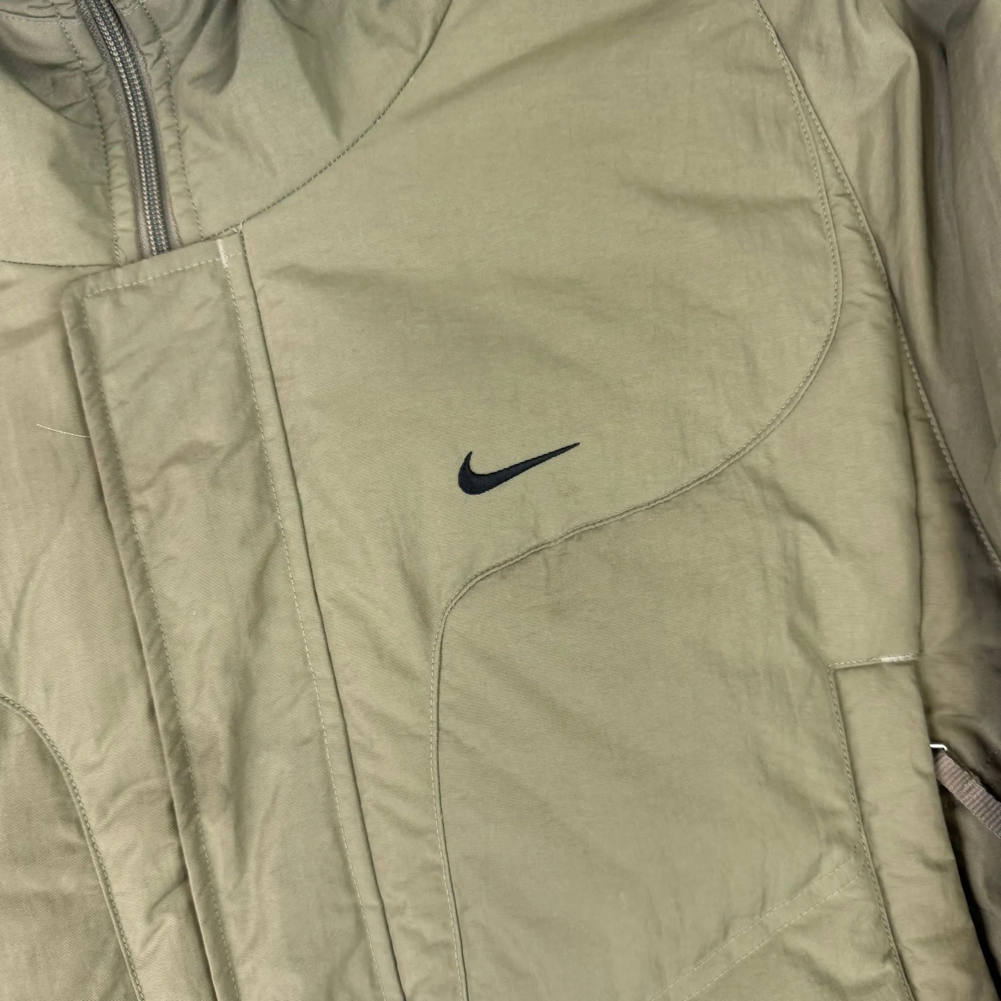 Nike 00's Long Down Hooded Puffer Jacket Green