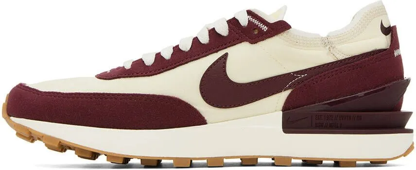 Nike Off-White & Burgundy Waffle One SE Sneakers